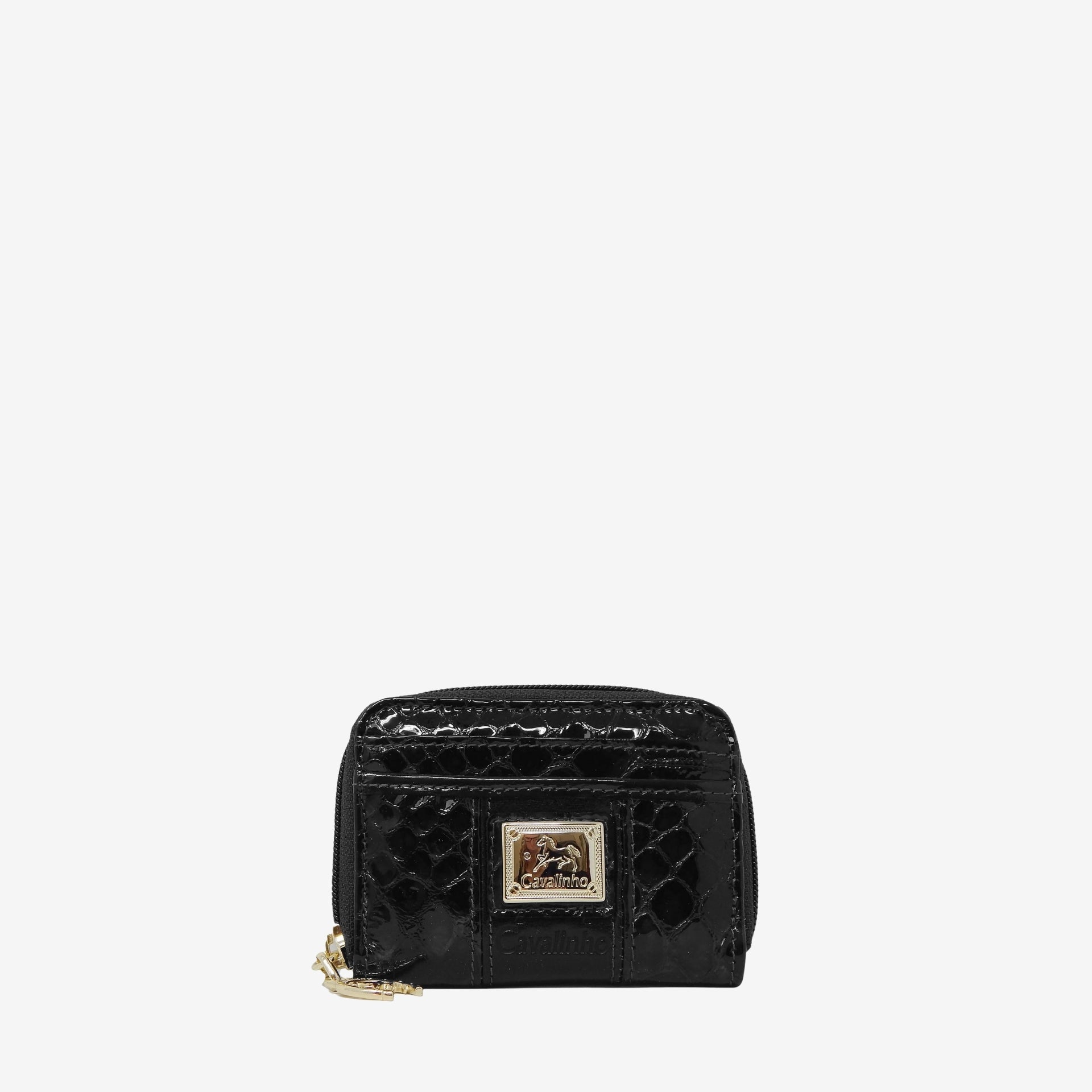 Cavalinho Honor Black Patent Leather Card Holder 28190275.01 #color_Black