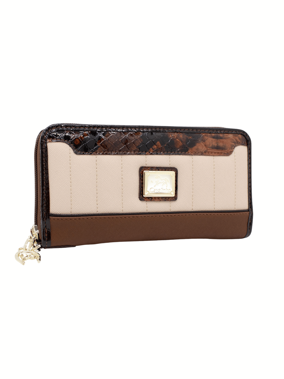 Cavalinho Grace Wristlet Wallet SKU 28250212.34 #color_SaddleBrown / Beige
