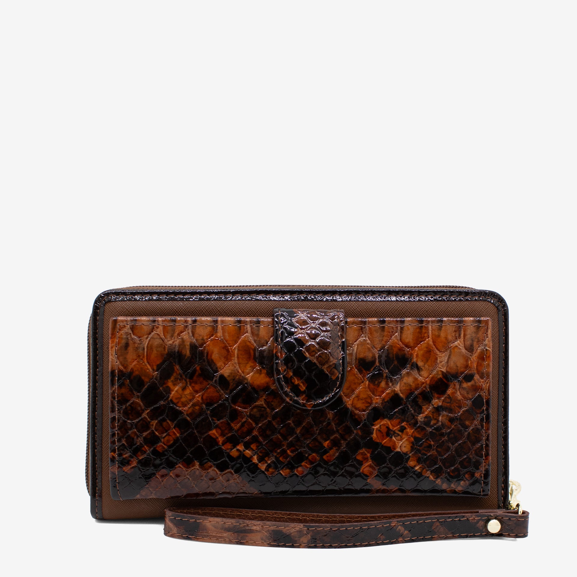 Cavalinho Grace Wristlet Wallet SKU 28250213.34 #color_Saddlebrown / Beige