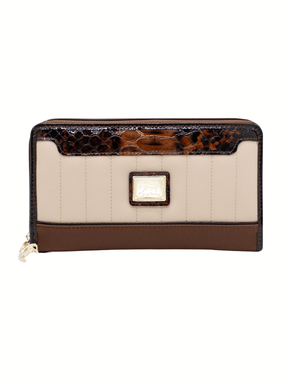 Cavalinho Grace Wristlet Wallet SKU 28250213.34 #color_Saddlebrown / Beige