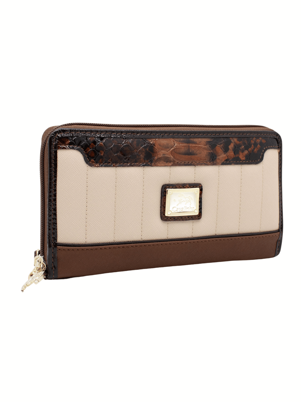 Cavalinho Grace Wristlet Wallet SKU 28250213.34 #color_Saddlebrown / Beige