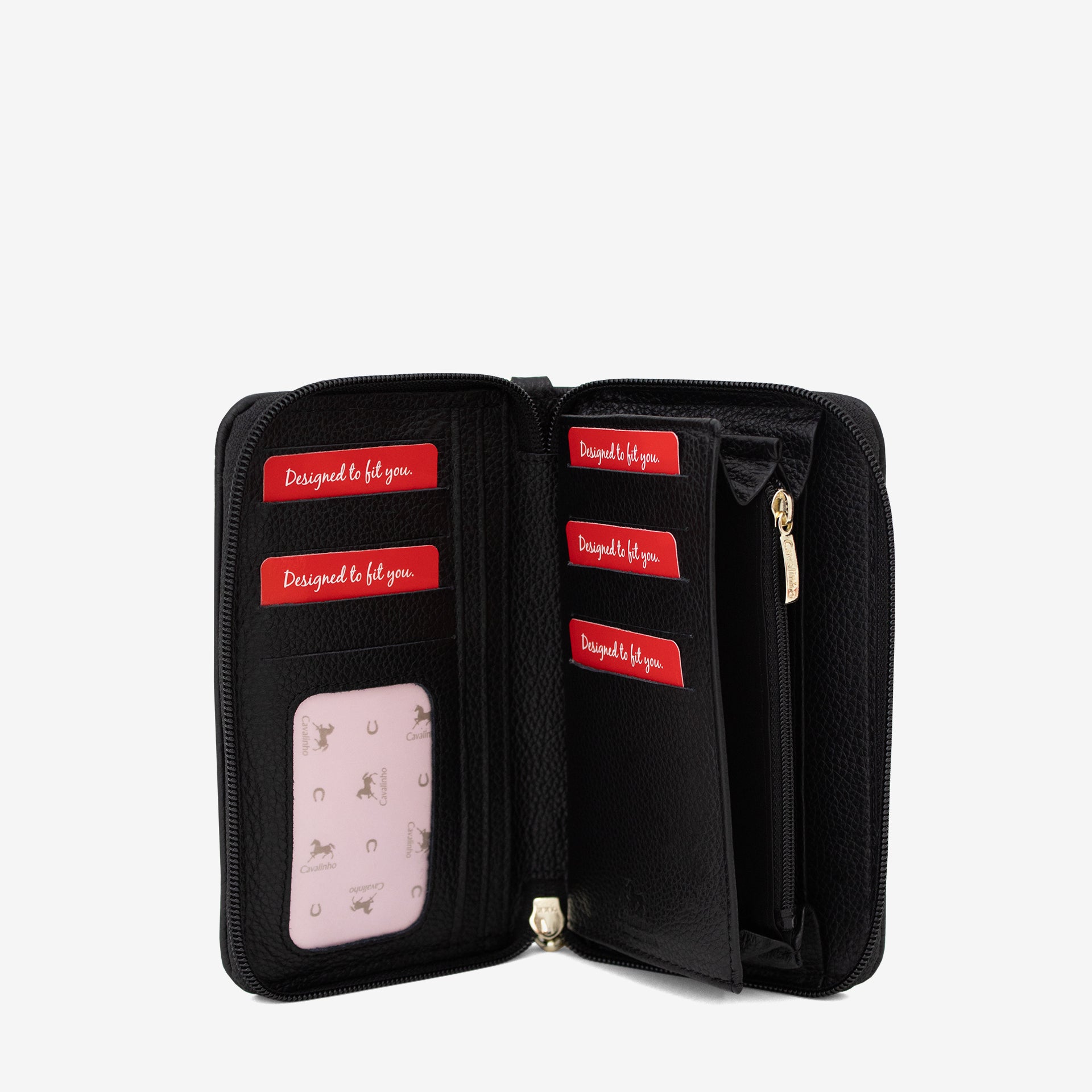 Cavalinho Muse Black Leather Small Wristlet Wallet SKU 28300220.01 #color_black