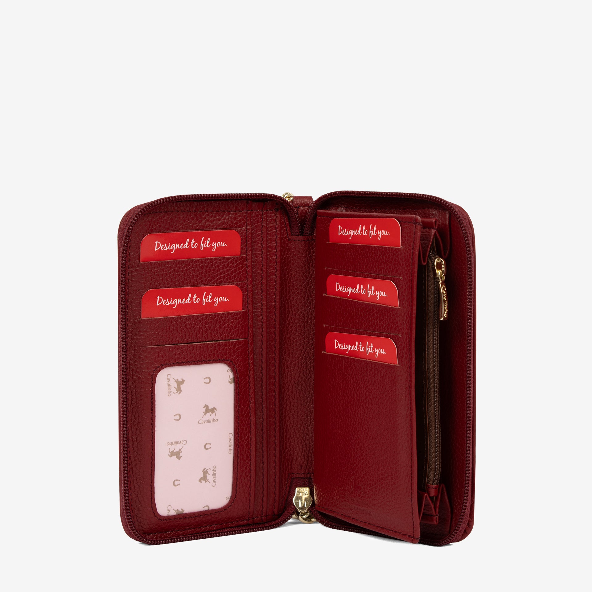 Cavalinho Muse Burgundy Leather Small Wristlet Wallet SKU 28300220.15 #color_burgundy