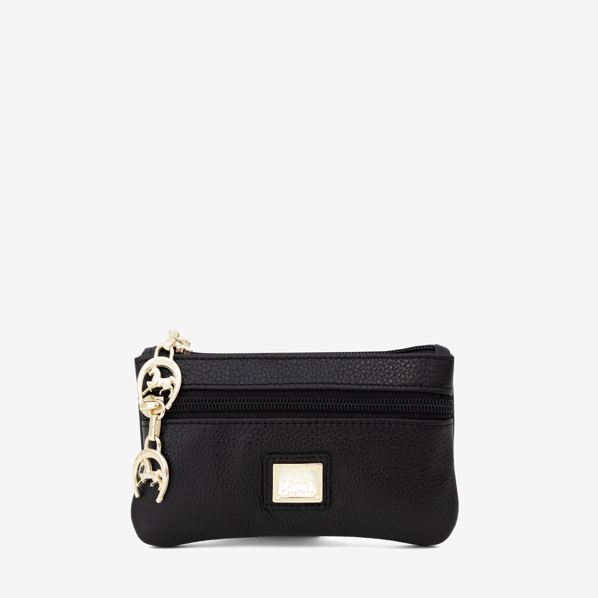 Cavalinho Muse Black Leather Small Makeup Bag SKU 28300254.01 #color_black