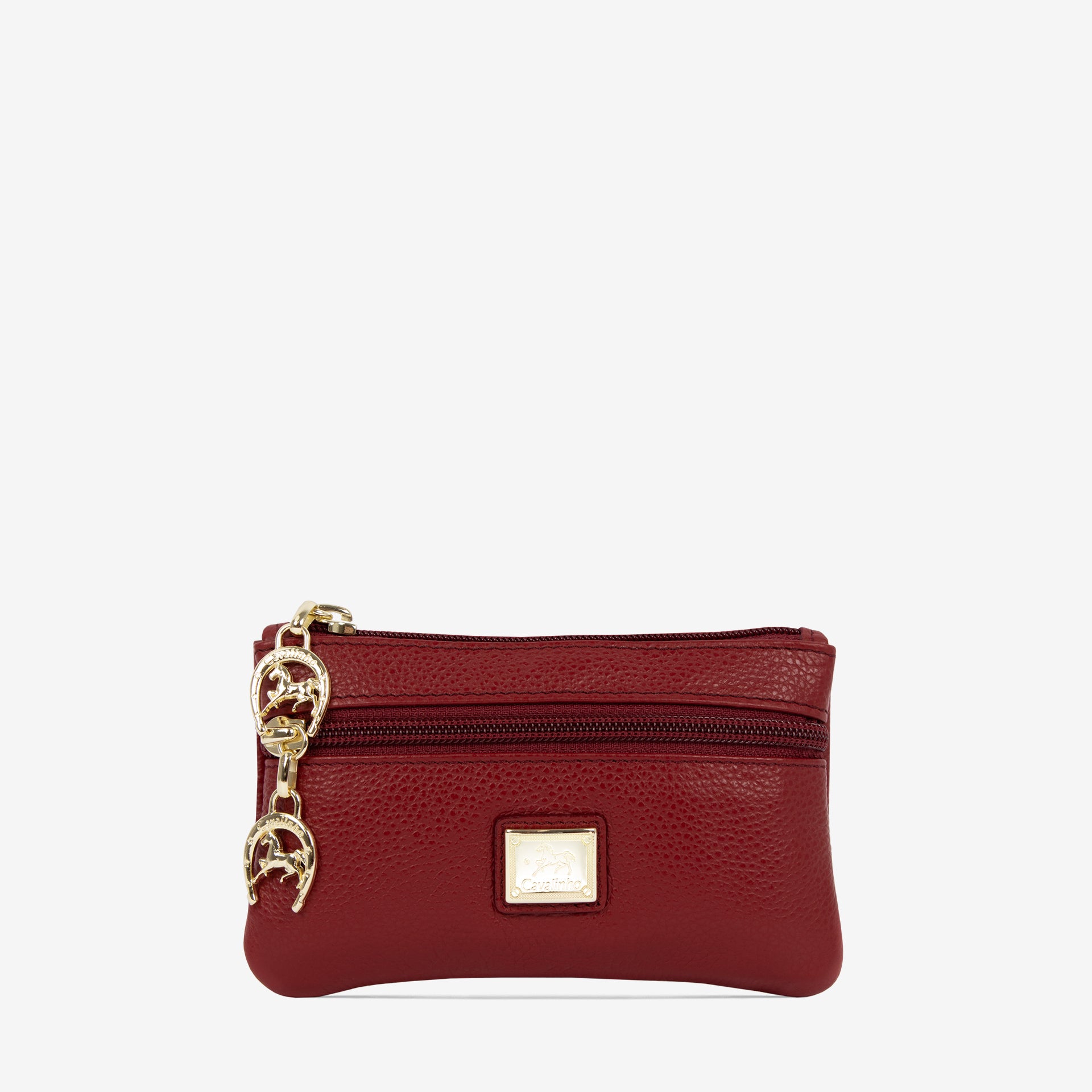 Cavalinho Muse Burgundy Leather Small Makeup Bag SKU 28300254.15 #color_burgundy