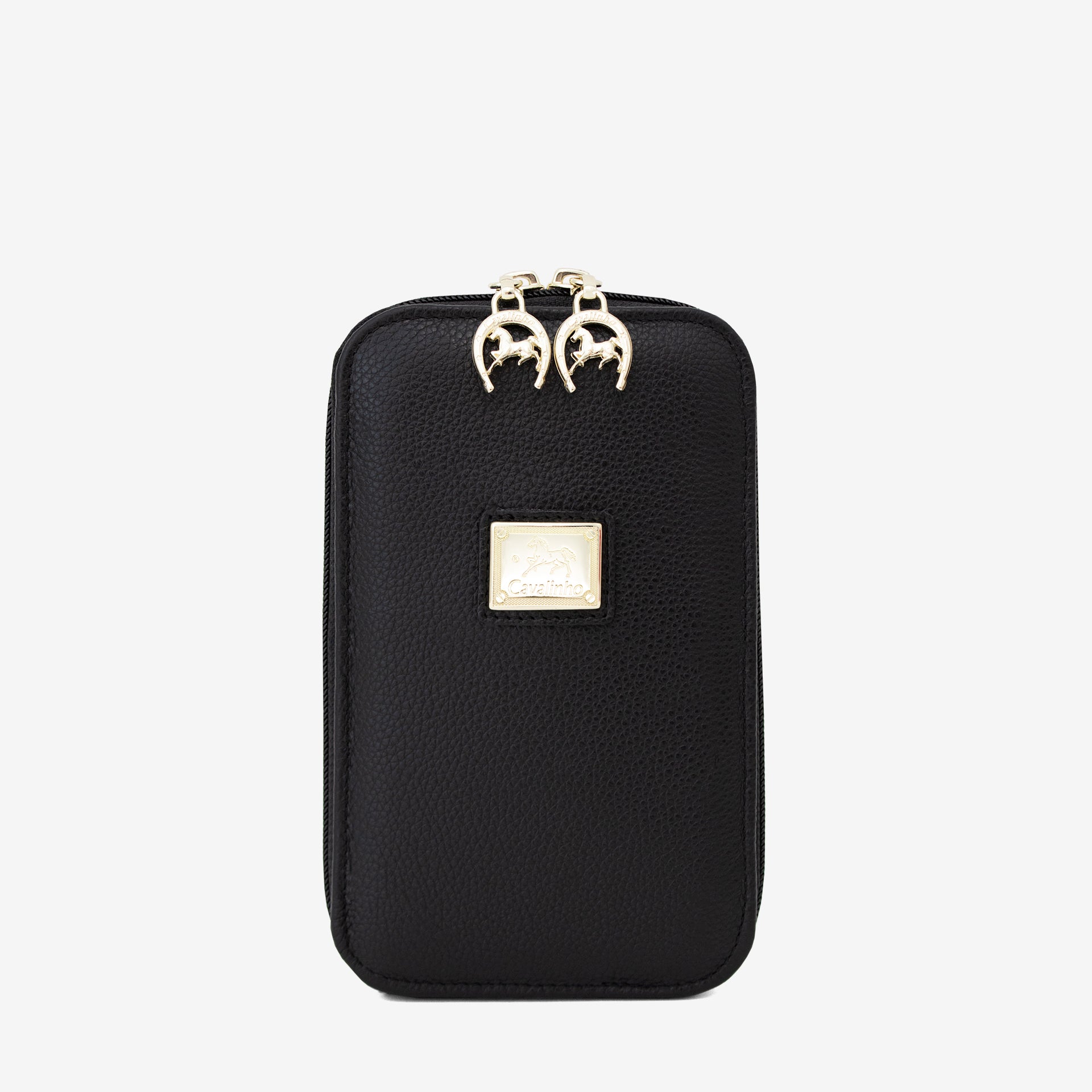 Cavalinho Muse Soft Pebbled Black Leather Phone Purse Crossbody Bag SKU 28300278.01 #color_black