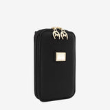 Cavalinho Muse Soft Pebbled Black Leather Phone Purse Crossbody Bag SKU 28300278.01 #color_black