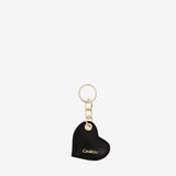 Cavalinho Muse Black Leather Heart Keychain for Women SKU 28300283.01 #color_black