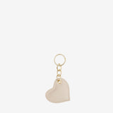 Cavalinho Muse Beige Leather Heart Keychain for Women SKU 28300283.05 #color_beige