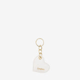 Cavalinho Muse White Leather Heart Keychain for Women SKU 28300283.06 #color_white