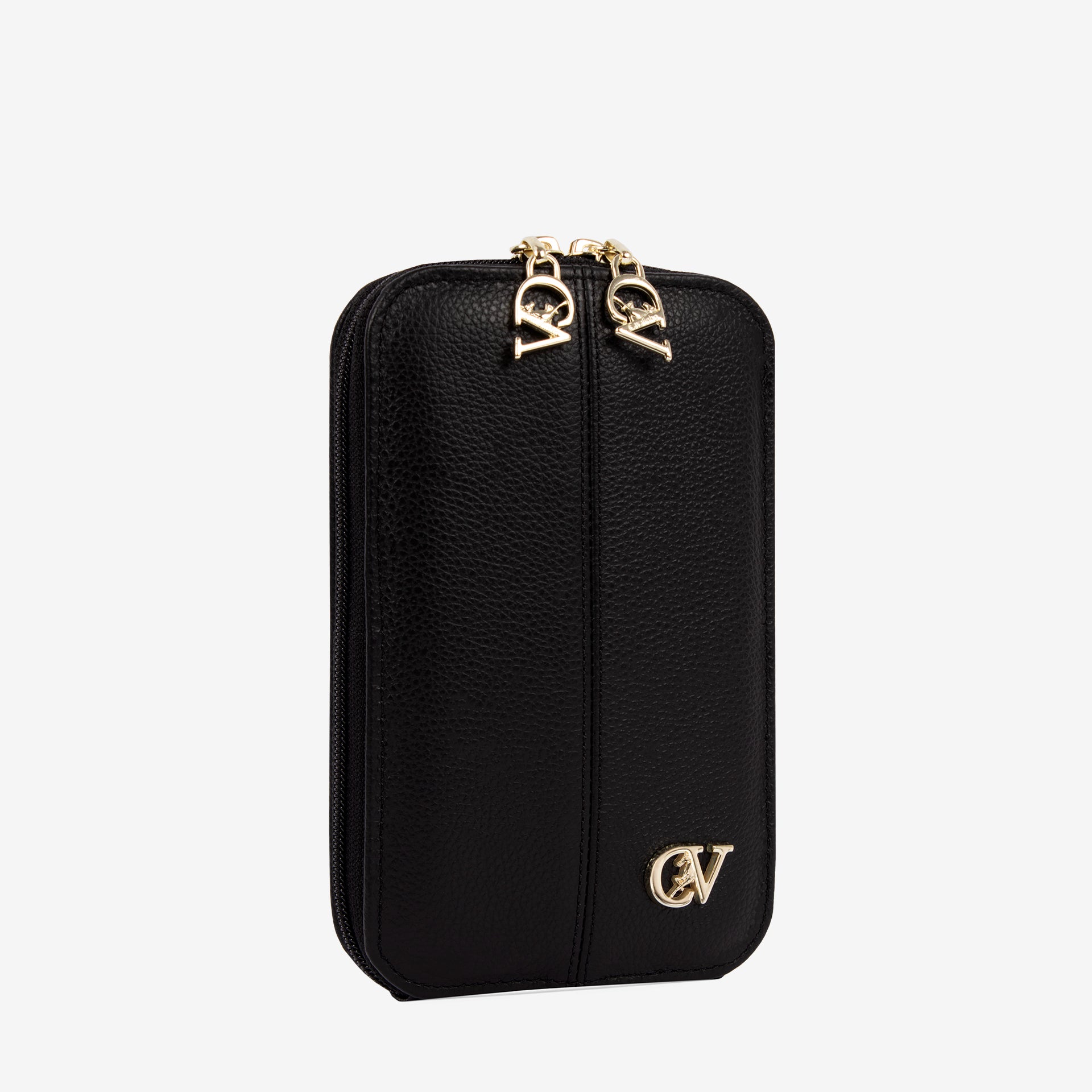 Cavalinho Muse Black Leather Phone Purse Crossbody Bag SKU 28300288.01 #color_black