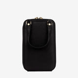 Cavalinho Muse Black Leather Phone Purse Crossbody Bag SKU 28300288.01 #color_black