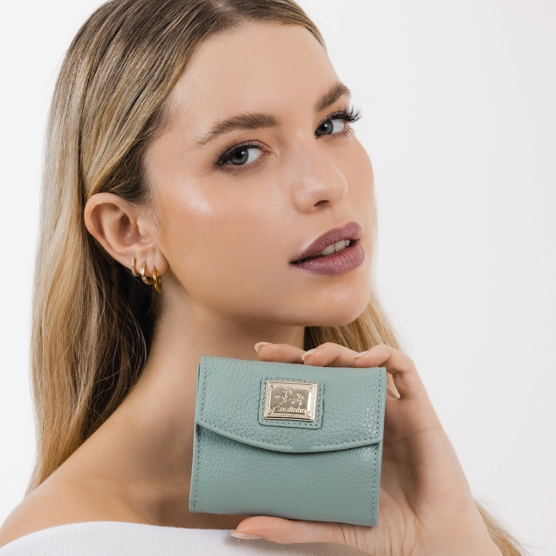 Cavalinho Muse Leather Mini Wallet SKU 28300530.09 #color_darkseagreen, black, lightsand, hotpink, cornflowerblue, lilac, sand