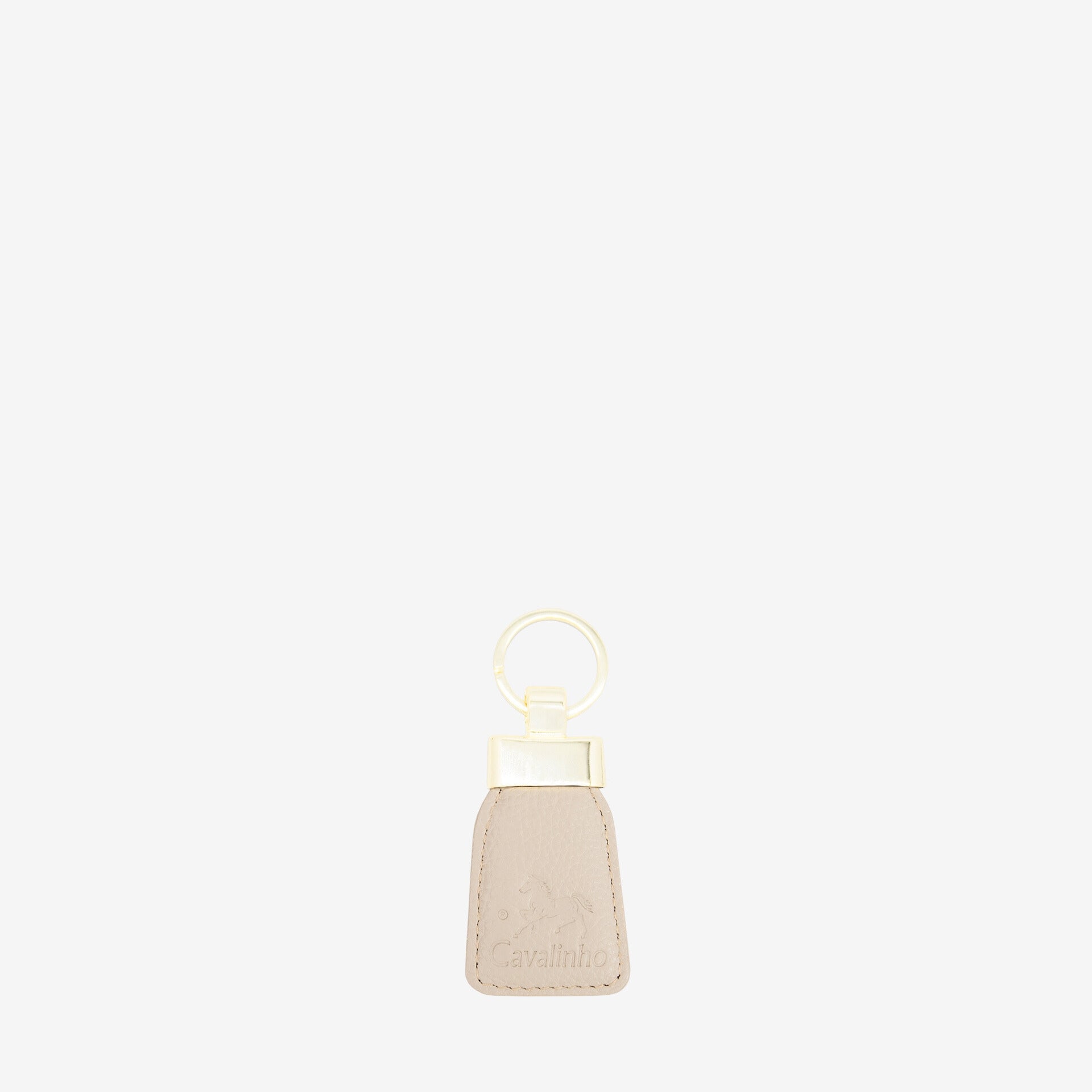 Cavalinho Muse Beige Leather Keychain for Women with Gold Ring SKU 28300589.00 #color_light cream