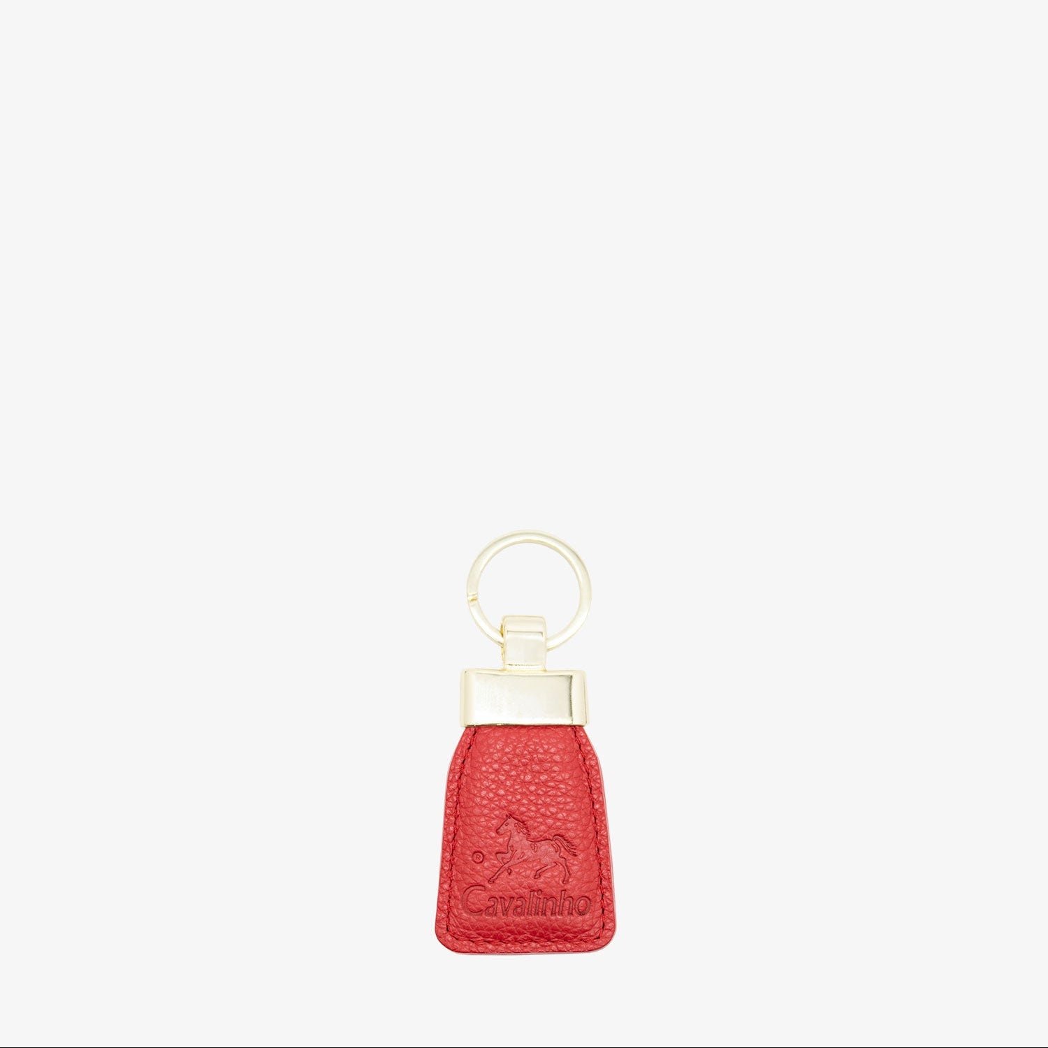 Cavalinho Muse Red Leather Keychain for Women with Gold Ring SKU 28300589.04 #color_red