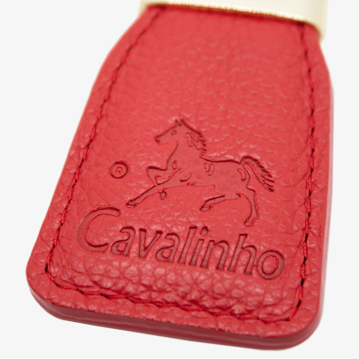 Cavalinho Muse Red Leather Keychain for Women with Gold Ring SKU 28300589.04 #color_red