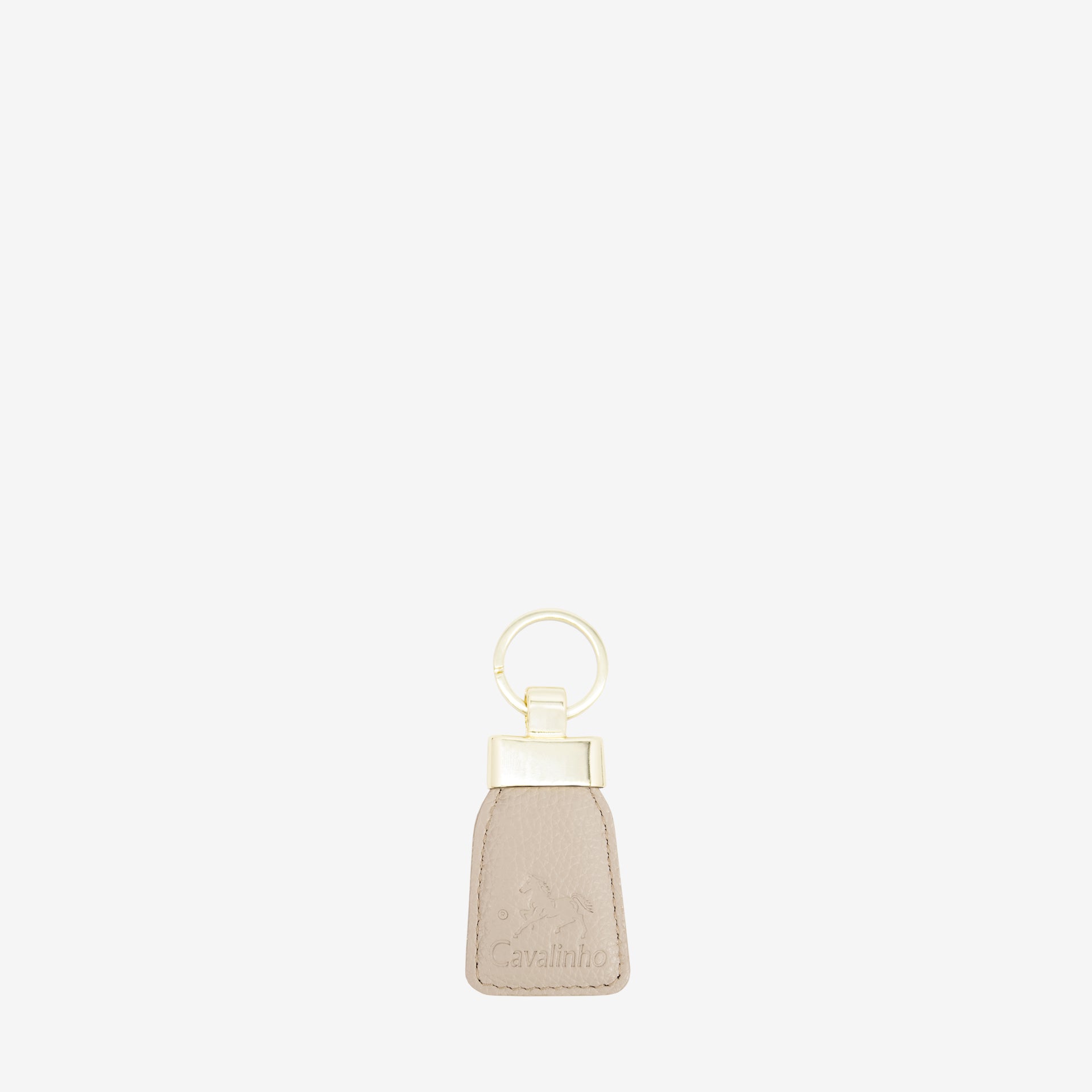 Cavalinho Muse Beige Leather Keychain for Women with Gold Ring SKU 28300589.05 #color_beige