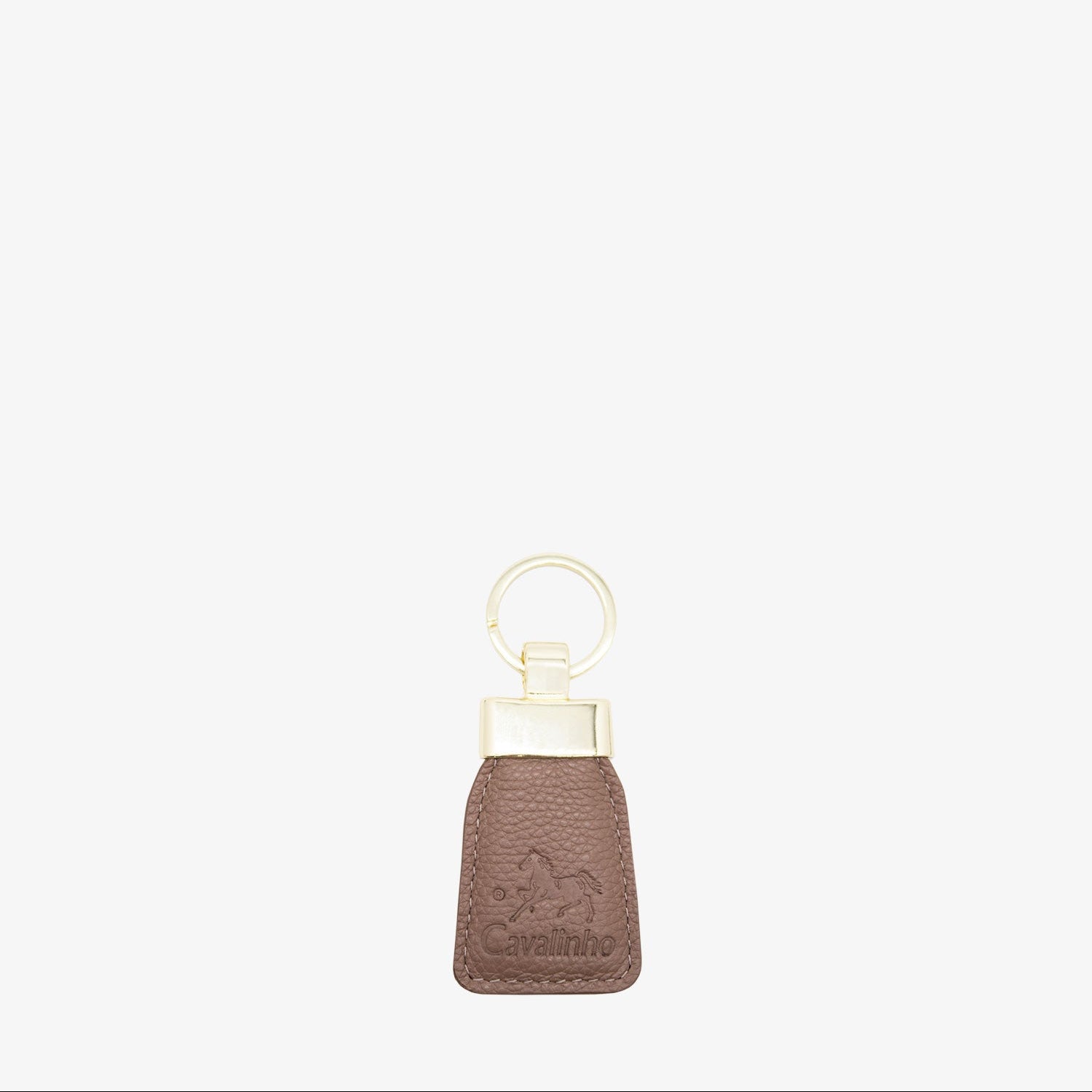 Cavalinho Muse Beige Leather Keychain for Women with Gold Ring SKU 28300589.07 #color_sand