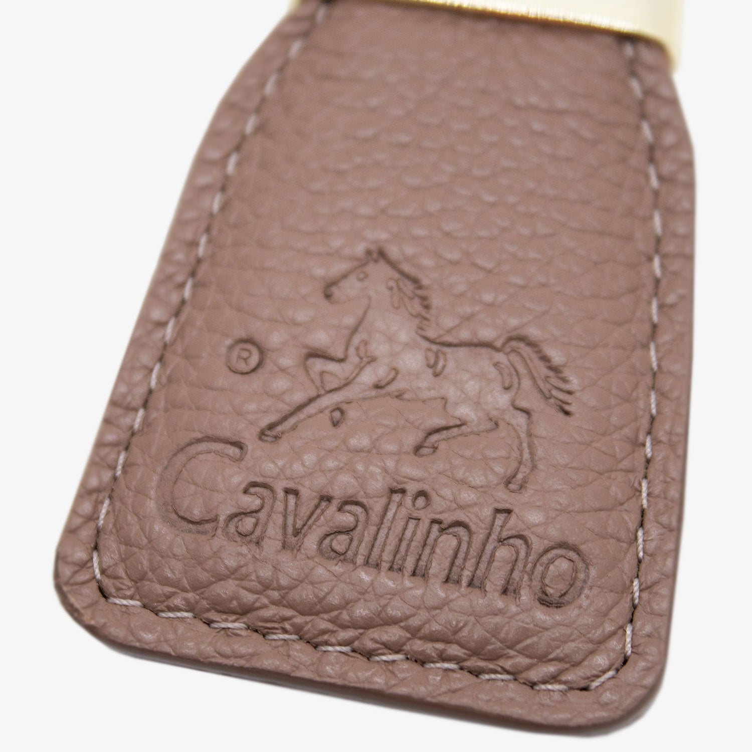 Cavalinho Muse Beige Leather Keychain for Women with Gold Ring SKU 28300589.07 #color_sand