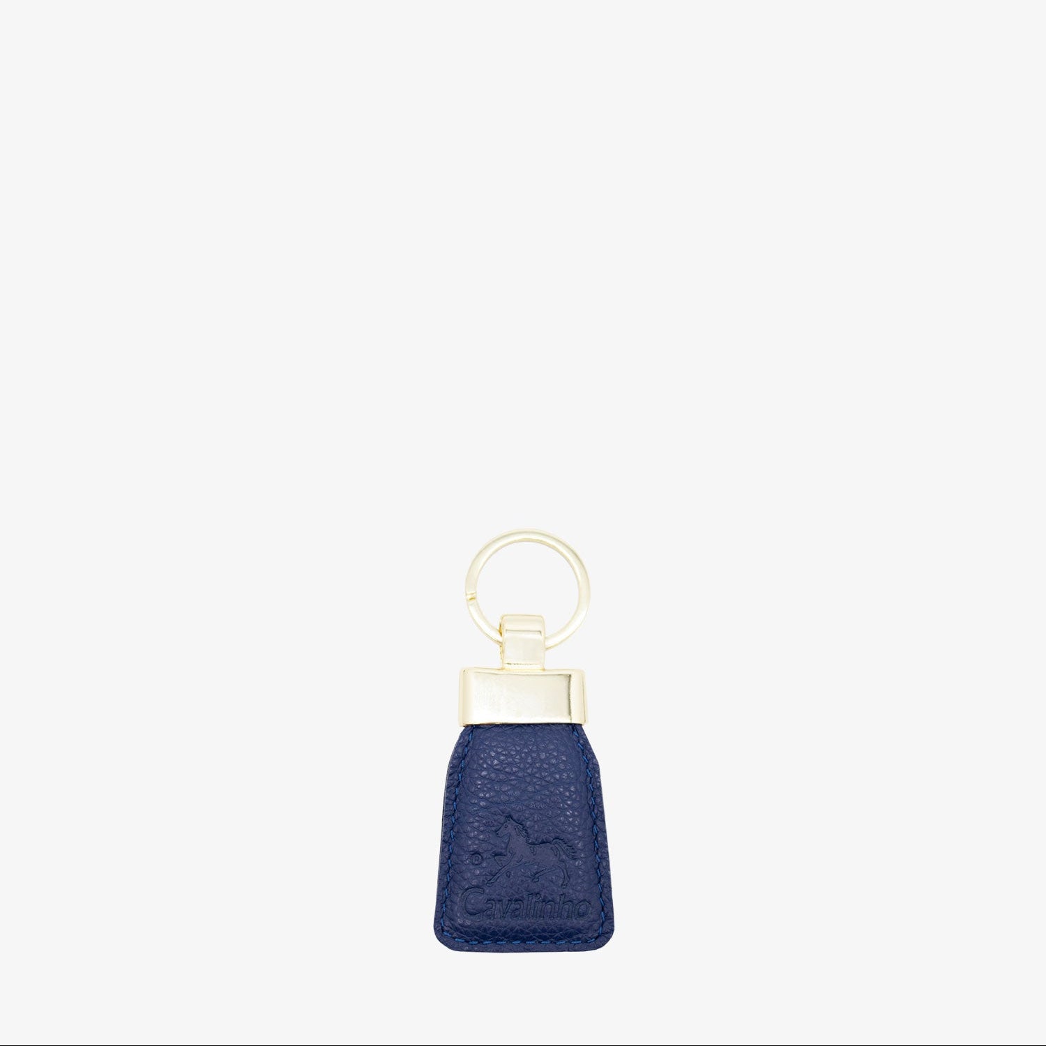Cavalinho Muse Blue Leather Keychain for Women with Gold Ring SKU 28300589.26 #color_ocean blue