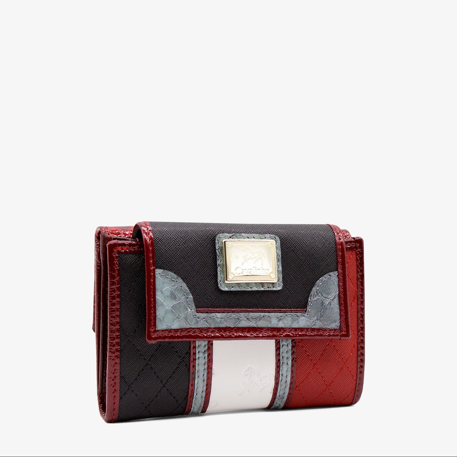 Cavalinho Royal Small Wallet for Women SKU 28390203.23 #color_Black / White / Red / Silver 