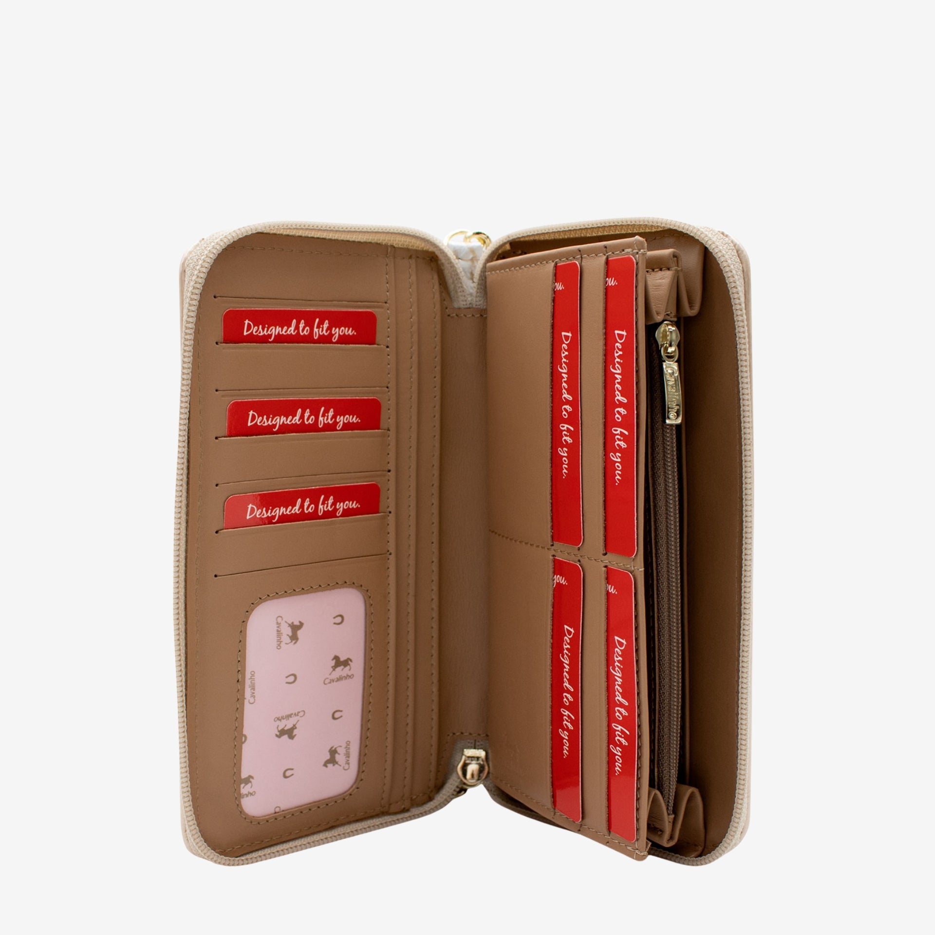 Cavalinho Mystic Ladies Zip Around Wristlet Wallet for Women in Beige and White - 28460212.31 #color_Beige / White