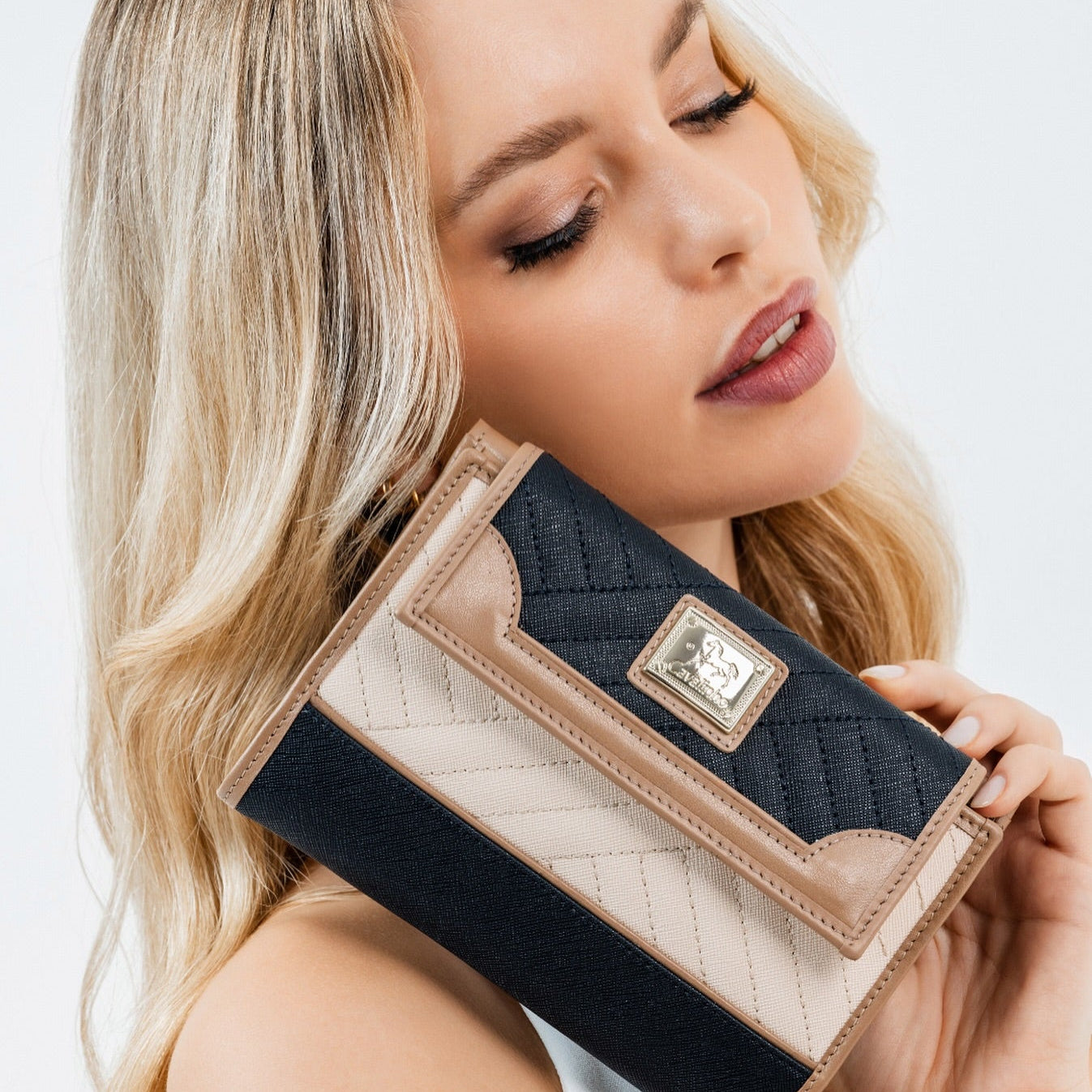 Cavalinho Charming Wallet for Women SKU 28470222.22 #color_Navy / Tan / Beige