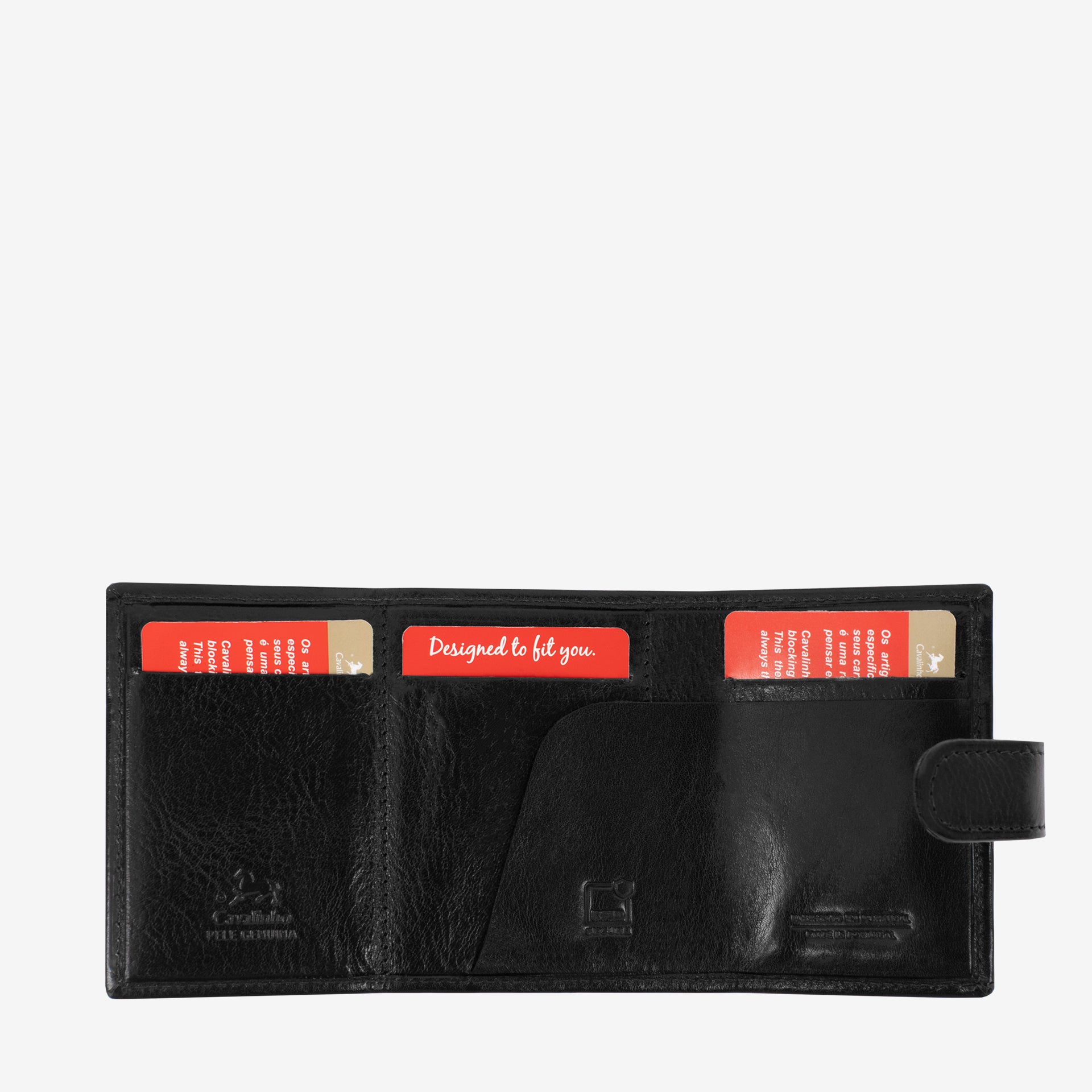 Cavalinho Gentleman Black Trifold Pop Up Slim Leather Card Holder Wallet SKU 28610234.01 #color_black