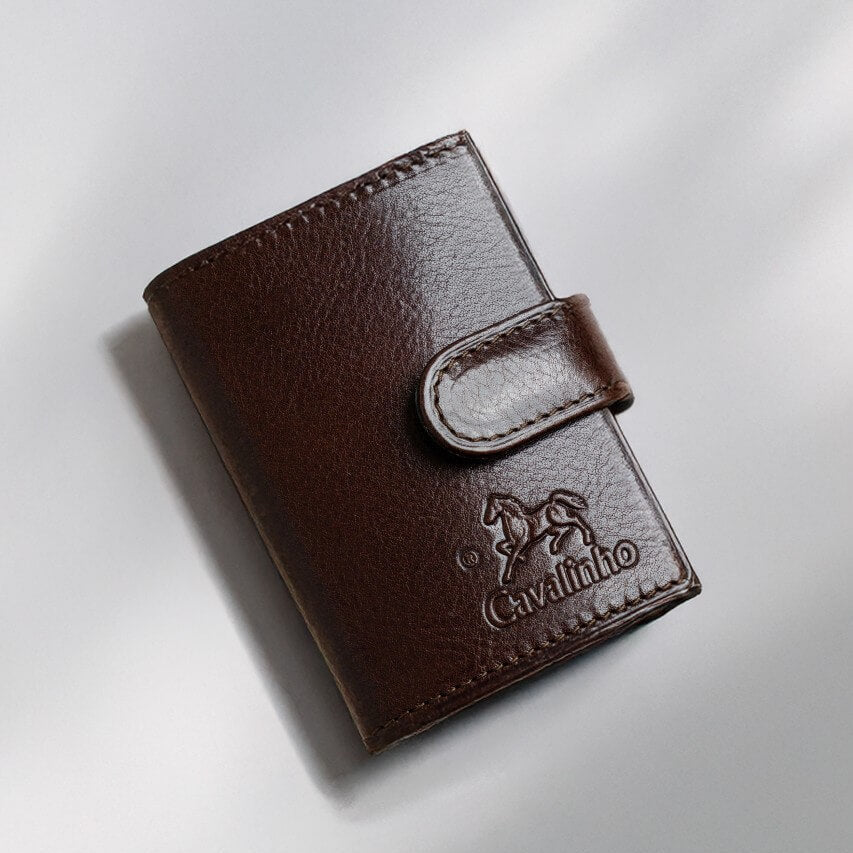 Cavalinho Gentleman Brown Trifold Pop Up Slim Leather Card Holder Wallet SKU 28610234.02 #color_brown