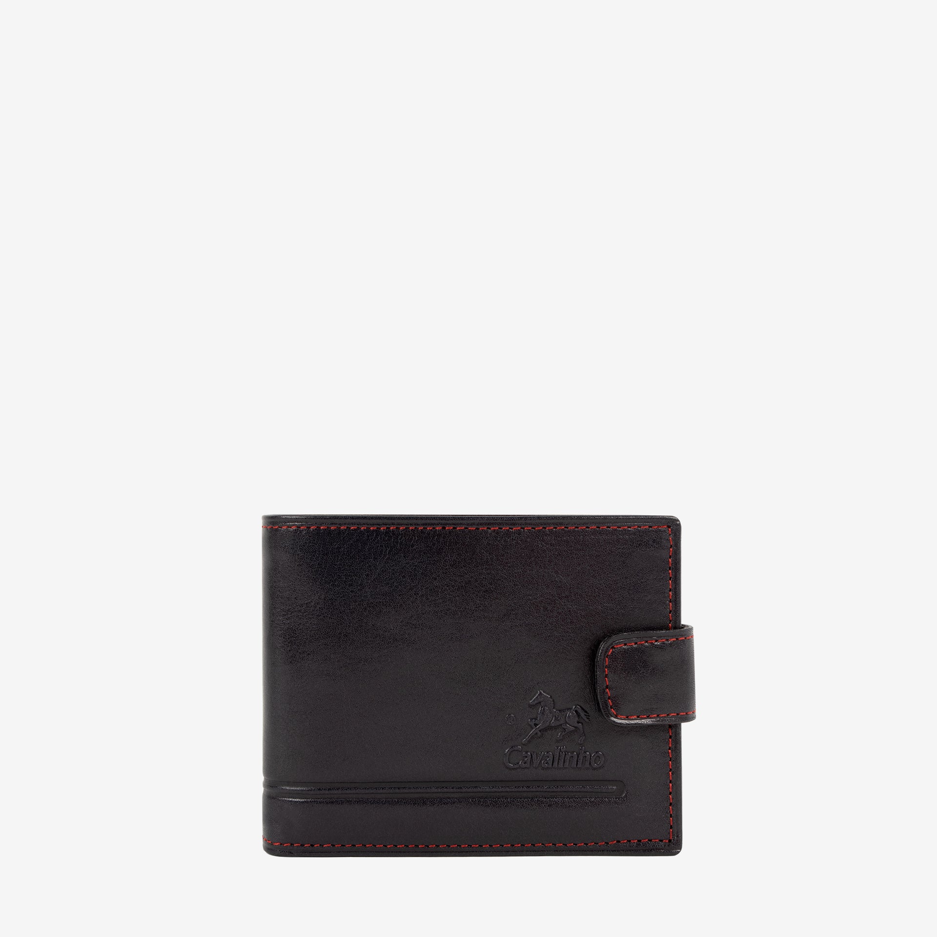 Cavalinho Men's Navy Trifold Leather Wallet SKU 28610503.45 #color_navy / red
