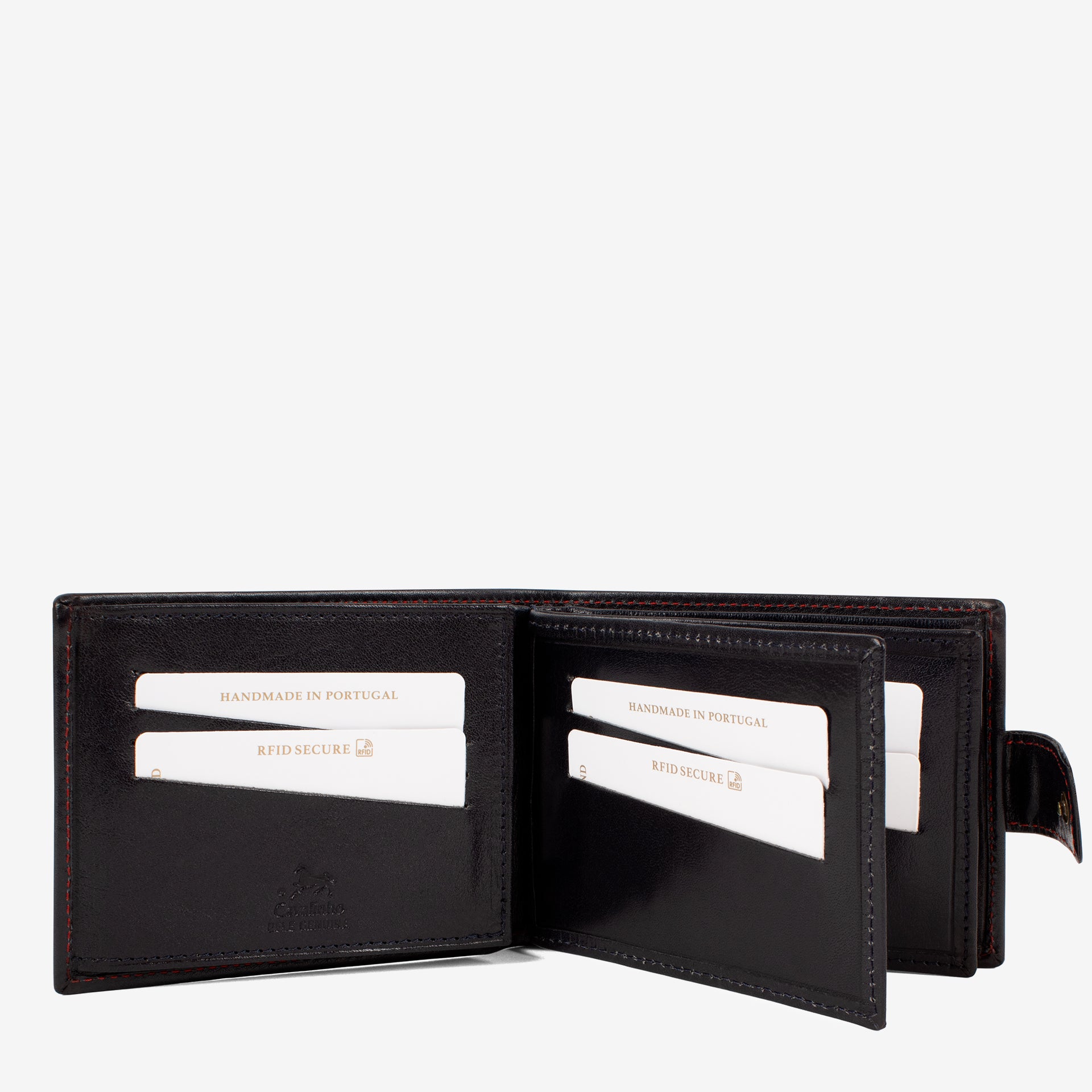 Cavalinho Men's Navy Trifold Leather Wallet SKU 28610503.45 #color_navy / red