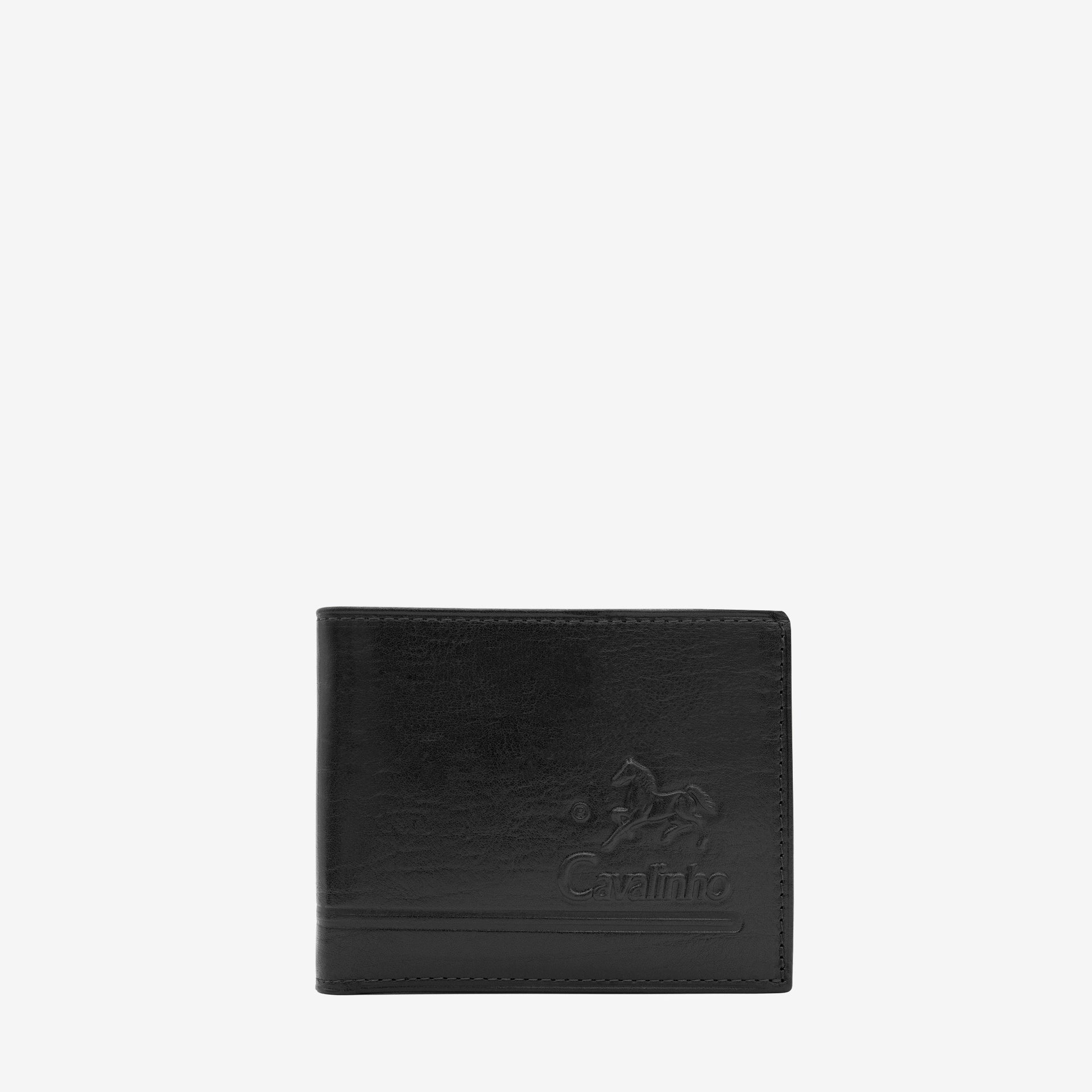 Cavalinho Men's Trifold Black Leather Wallet SKU 28610505.01 #color_Black