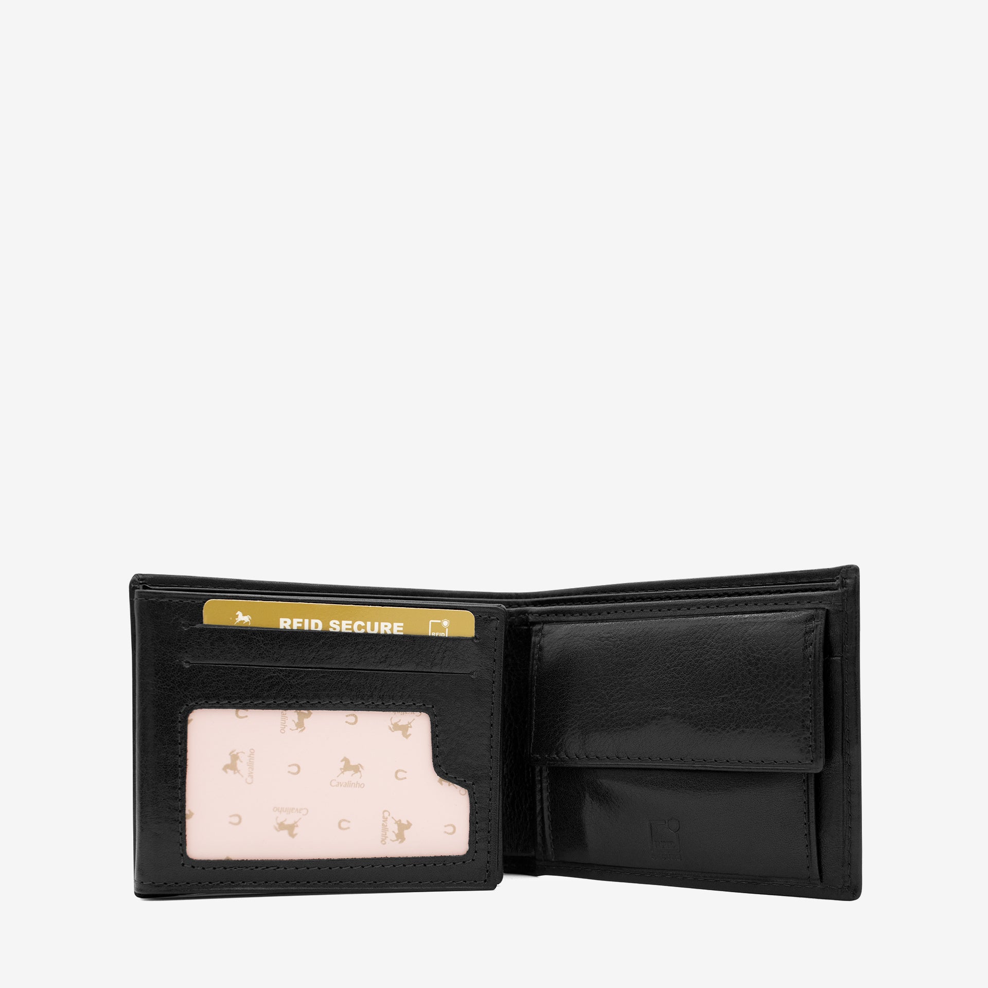 Cavalinho Men's Trifold Black Leather Wallet SKU 28610505.01 #color_Black