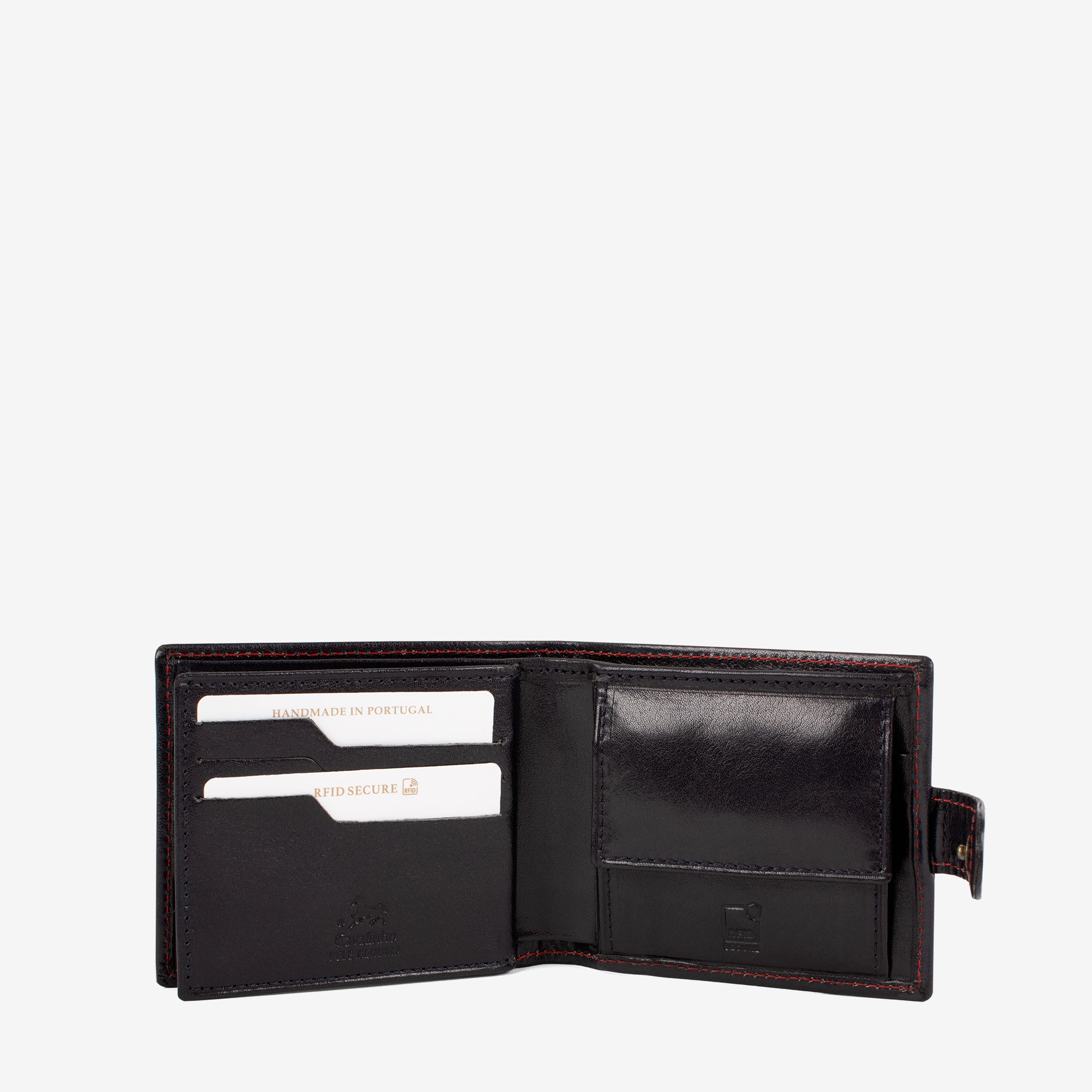 Cavalinho Men's Bifold Navy Leather Wallet SKU 28610516.45 #color_navy / red