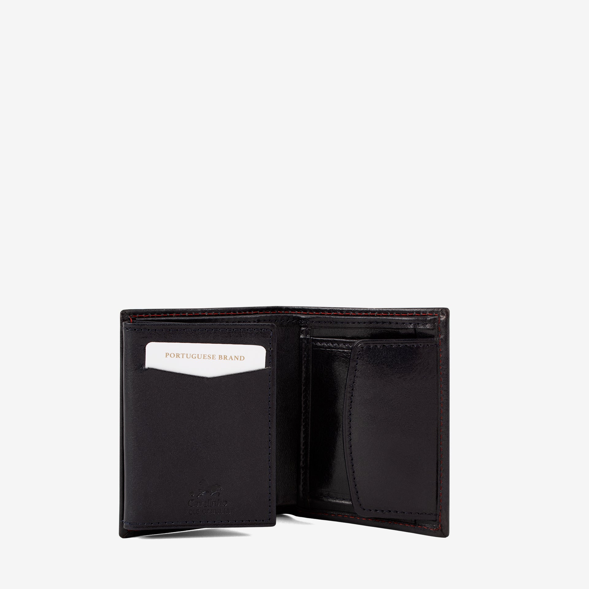 Cavalinho Men's Trifold Navy Leather Wallet SKU 28610522.45 #color_navy / red