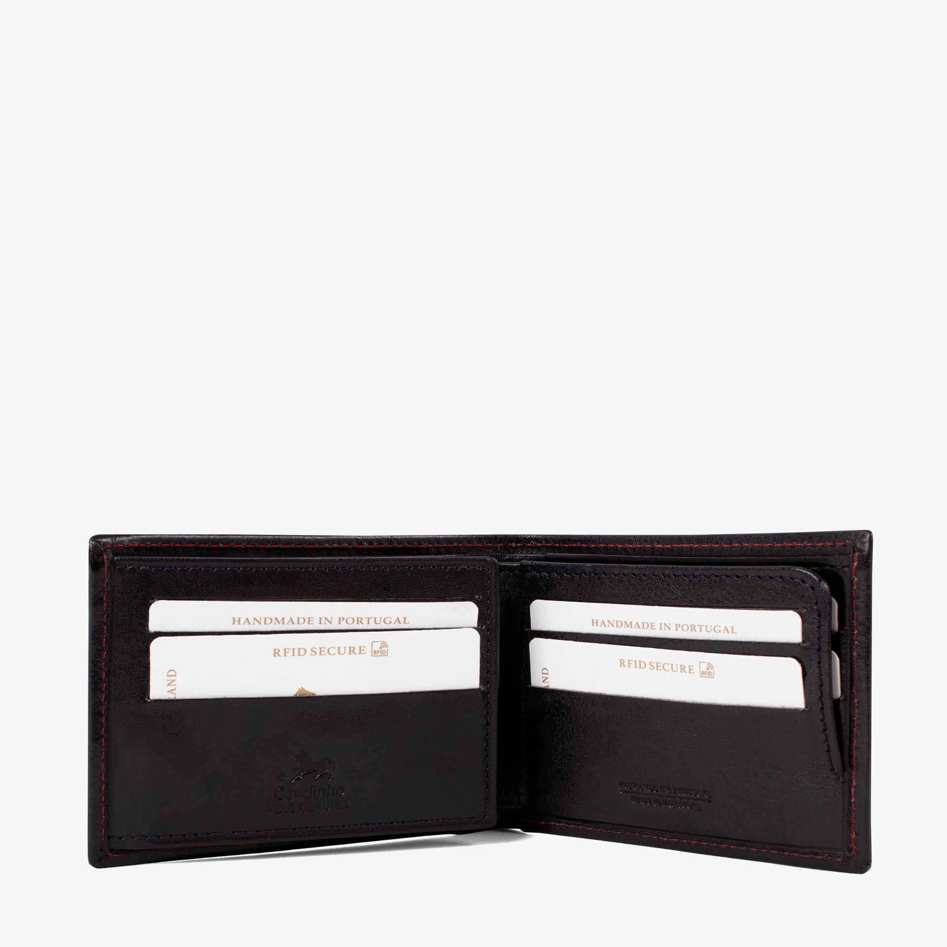 Cavalinho Men's Trifold Navy Leather Wallet SKU 28610523.45 #color_navy / red