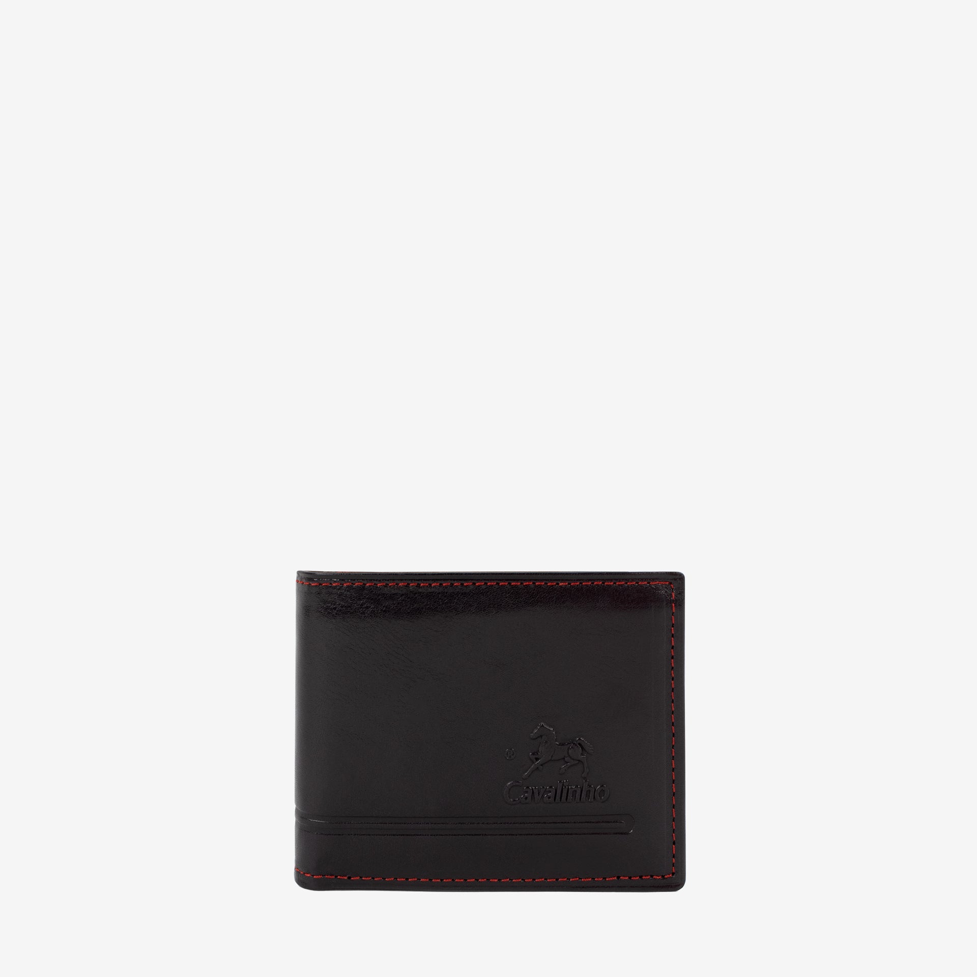 Cavalinho Men's Navy Trifold Leather Wallet SKU 28610529.45 #color_Navy / Red