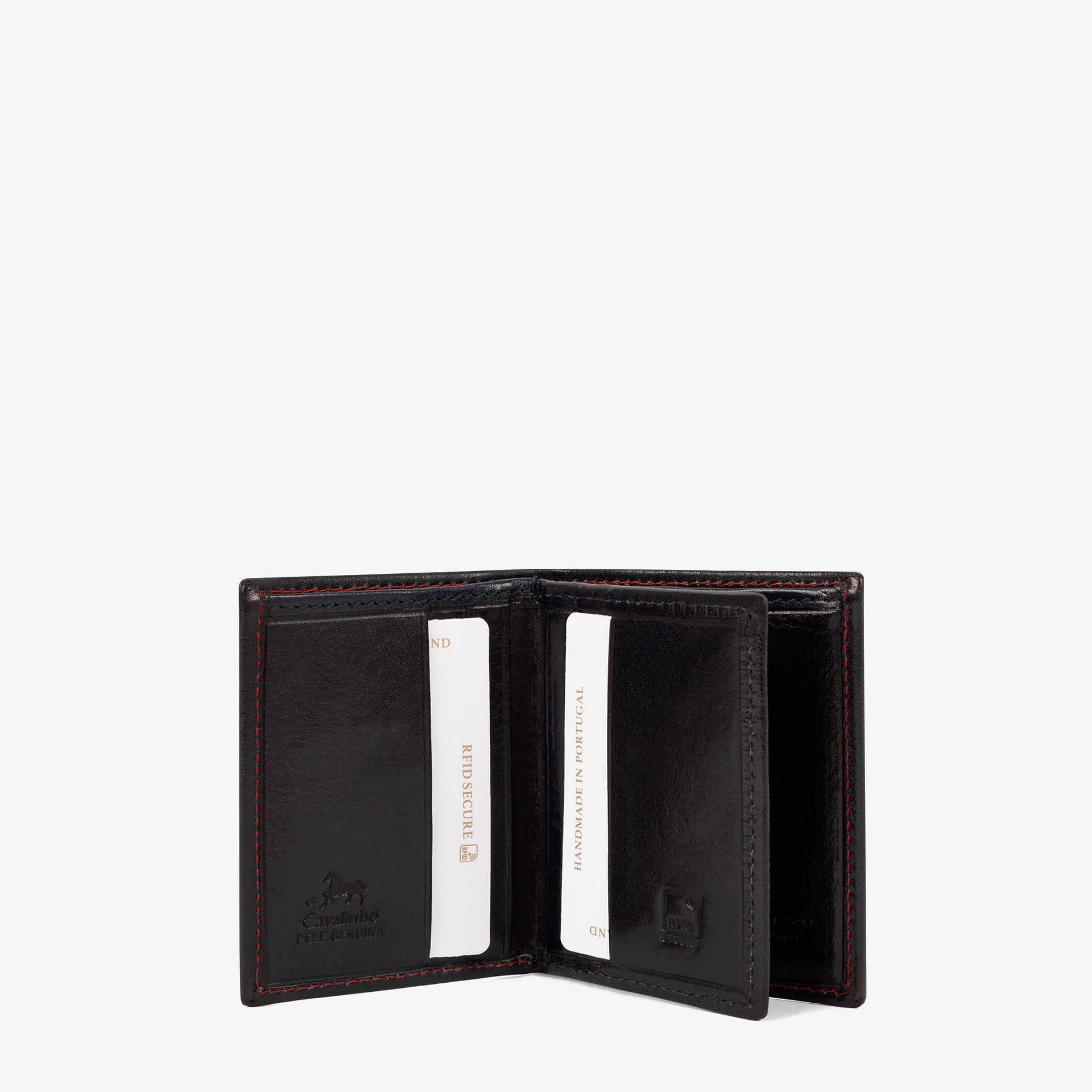 Cavalinho Men's Bifold Slim Navy Leather Wallet SKU 28610533.45 #color_navy / red
