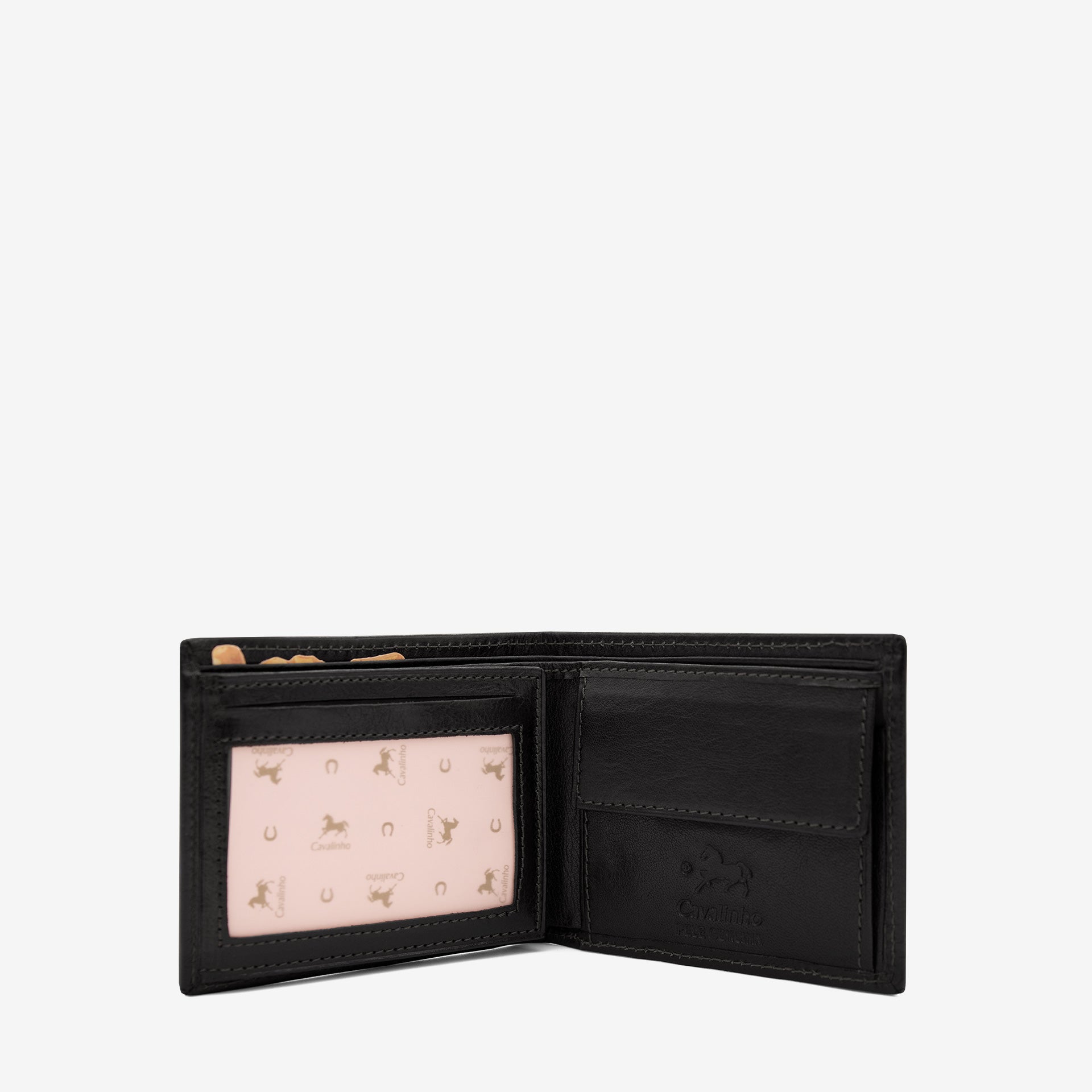 Cavalinho Men's Trifold Slim Leather Wallet Black SKU 28610554.01 #color_black
