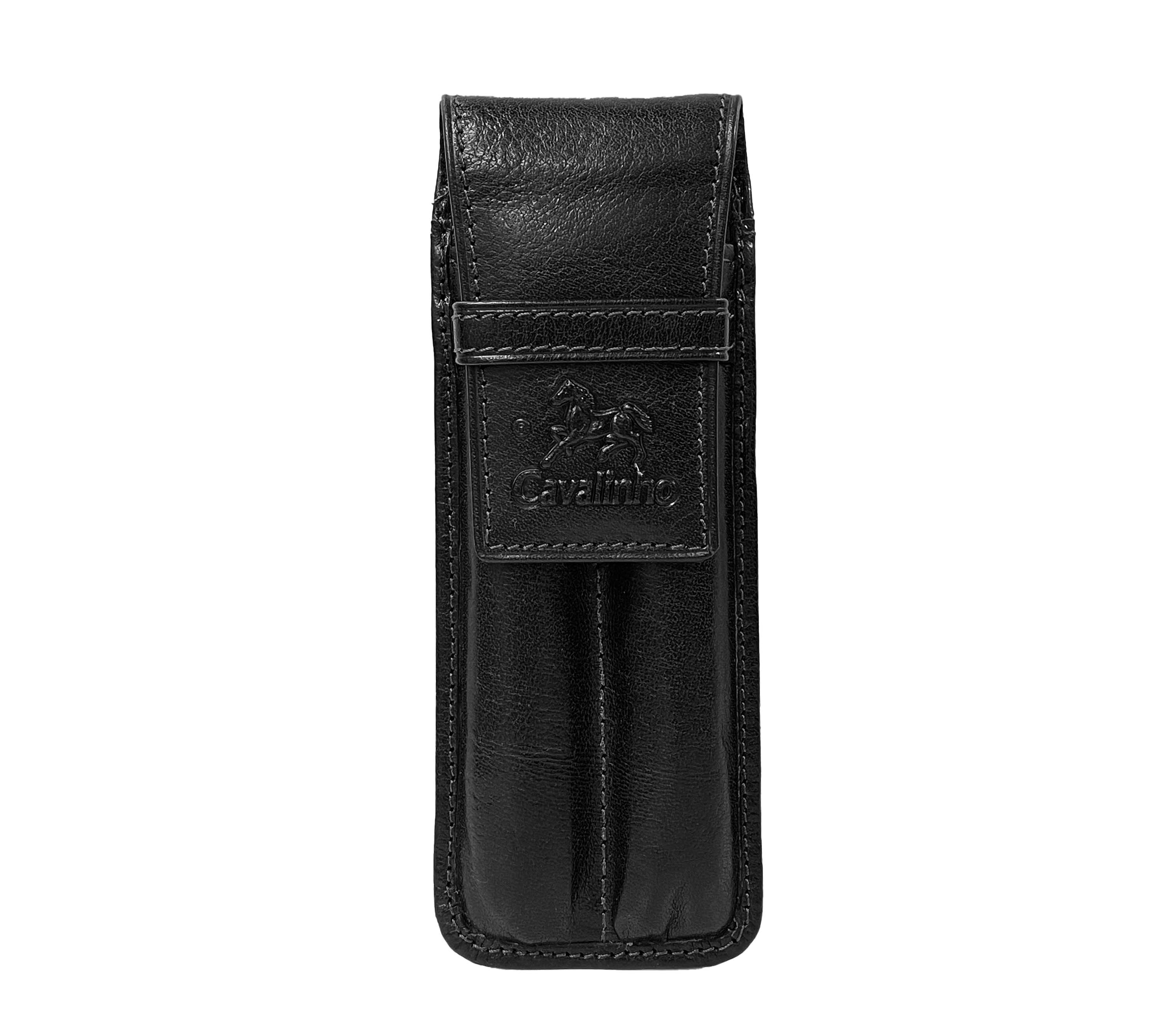 #color_ Black | Cavalinho Leather 2 Pen Holder Case - Black - 28610566.01.99_1