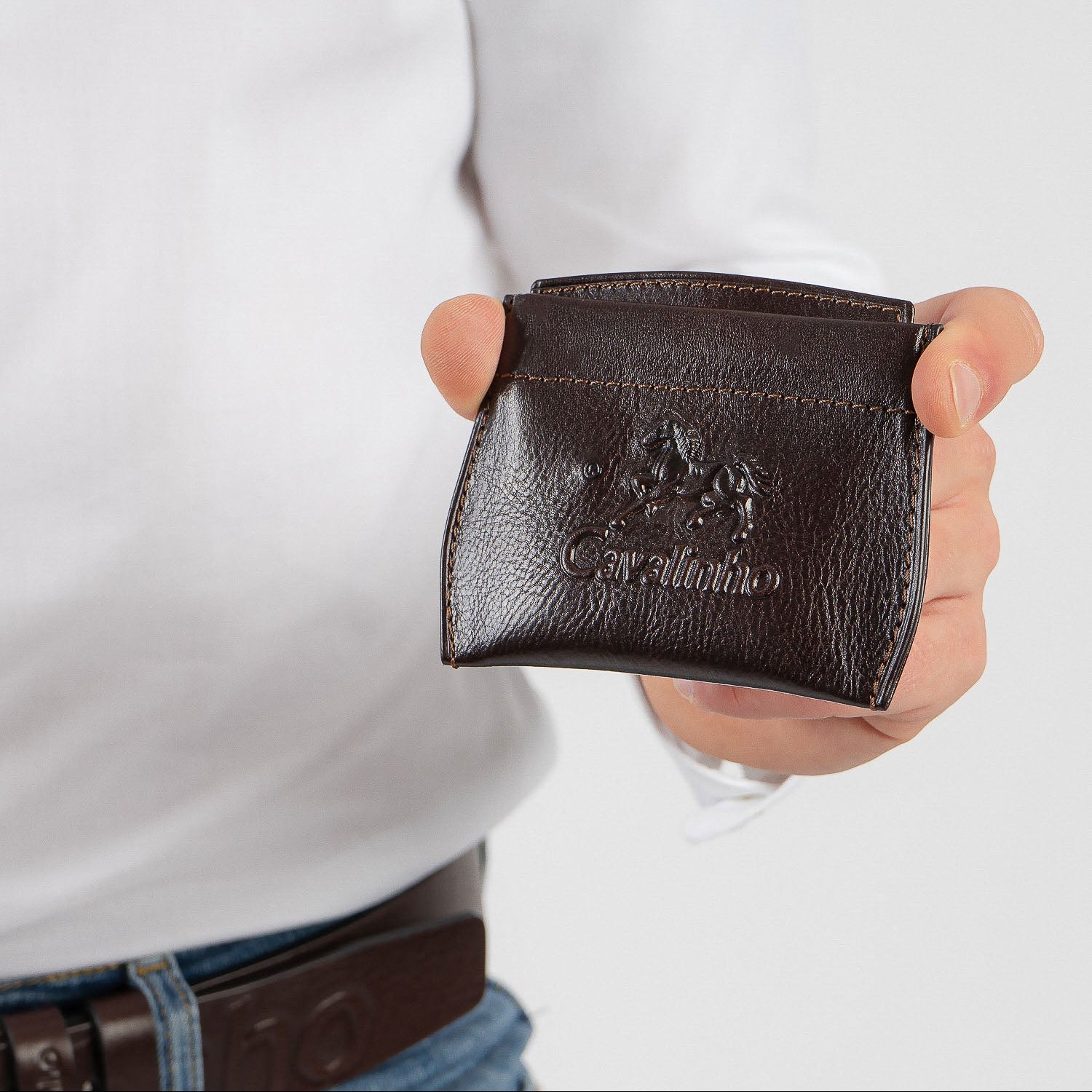 Cavalinho Leather Change Purse for Men SKU 28610568.02 #color_brown, black