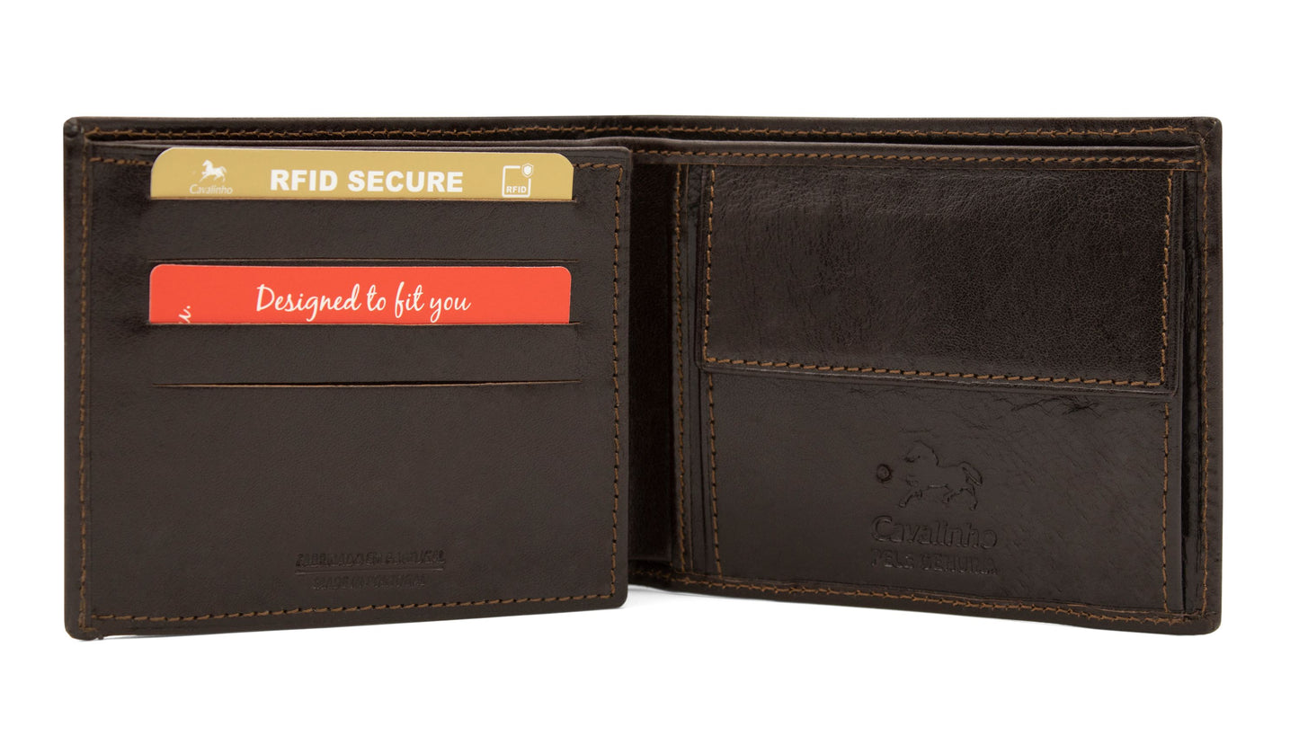 #color_ Brown | Cavalinho Leather Trifold Wallet - Brown - 28610569.02_2