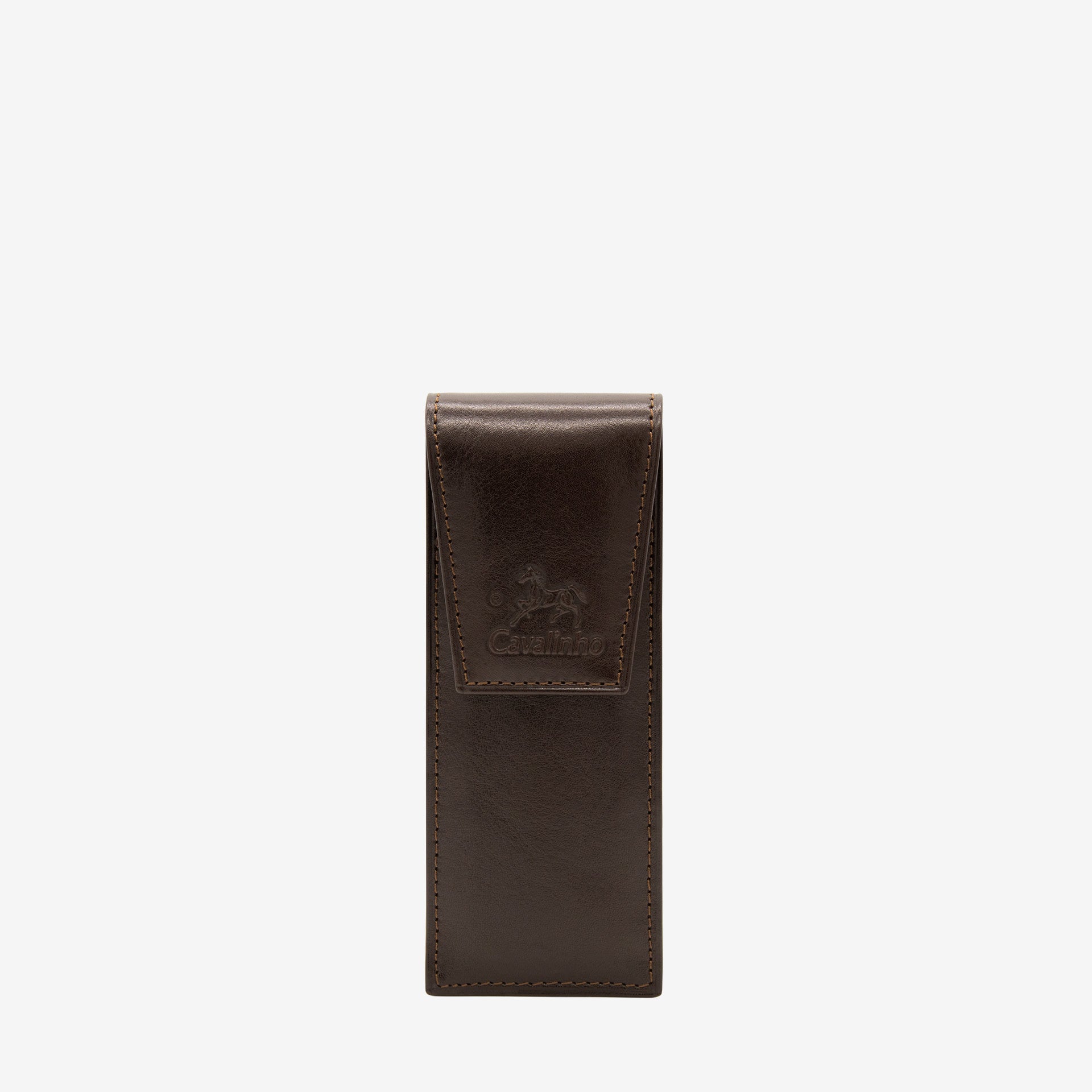 Cavalinho Brown Leather Pen Holder Case SKU 28610570.02 #color_Brown