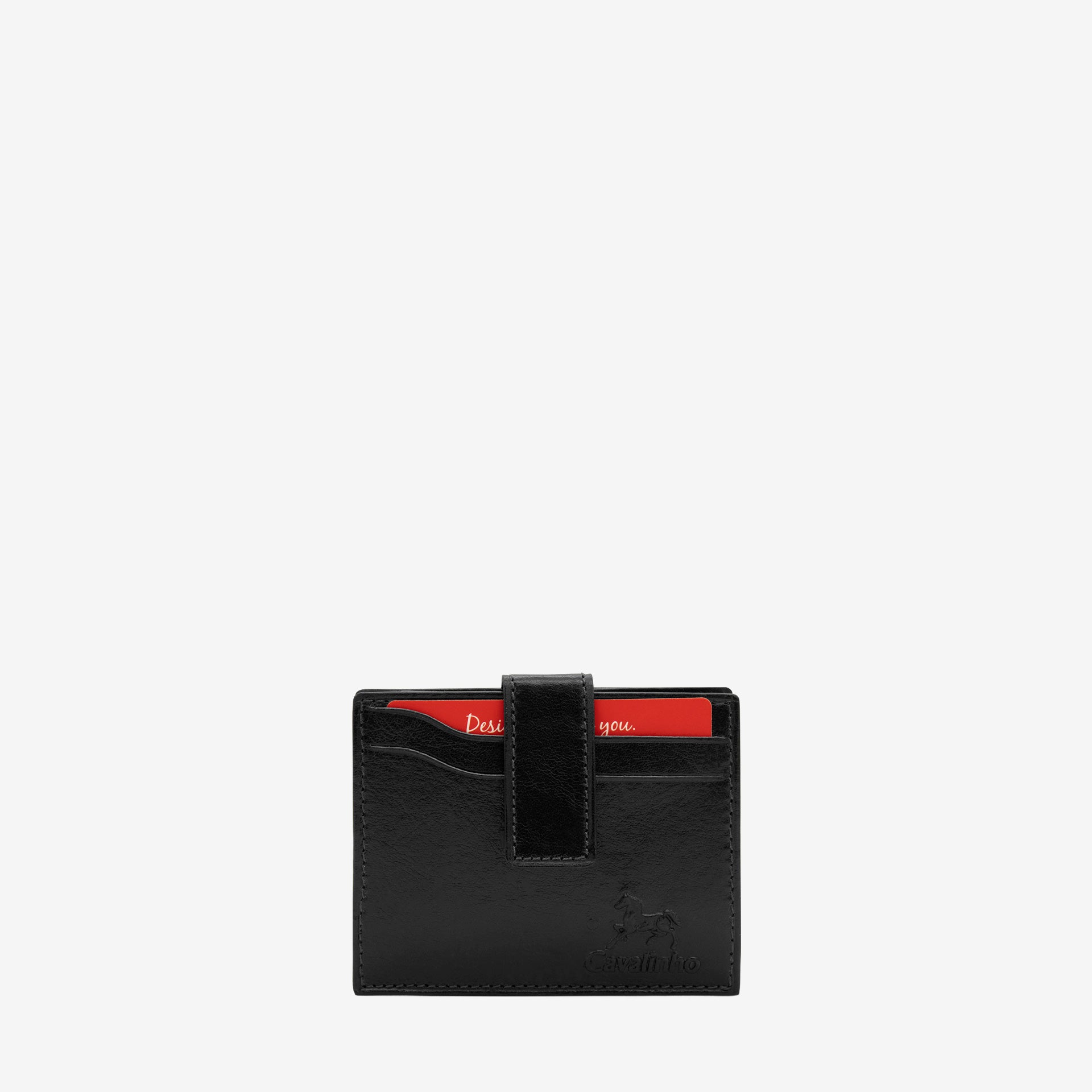 Cavalinho Black Leather Card Holder Wallet SKU 28610576.01 #color_black
