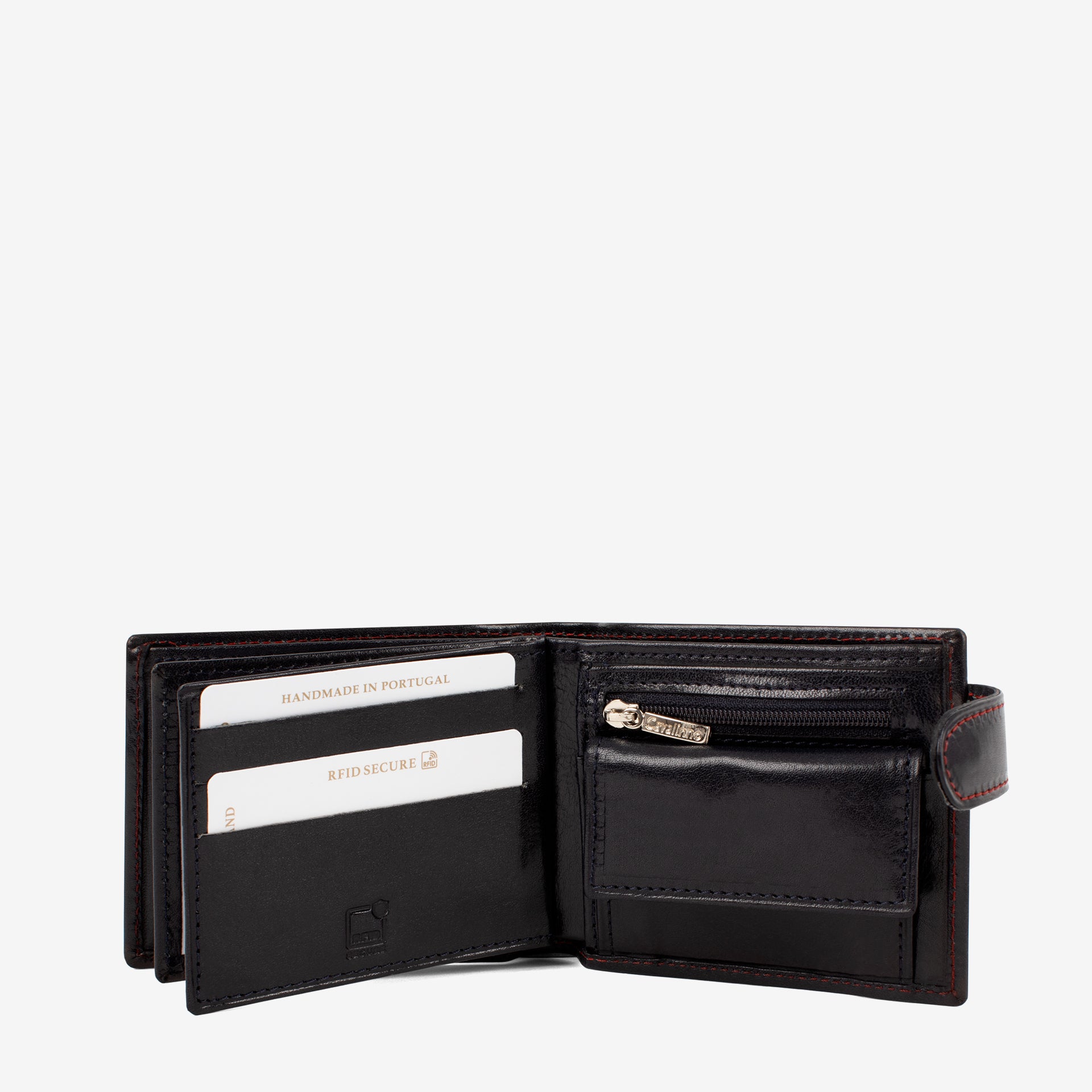 Cavalinho Bifold Leather Men's Navy Wallet SKU 28610588.45 #color_navy / red