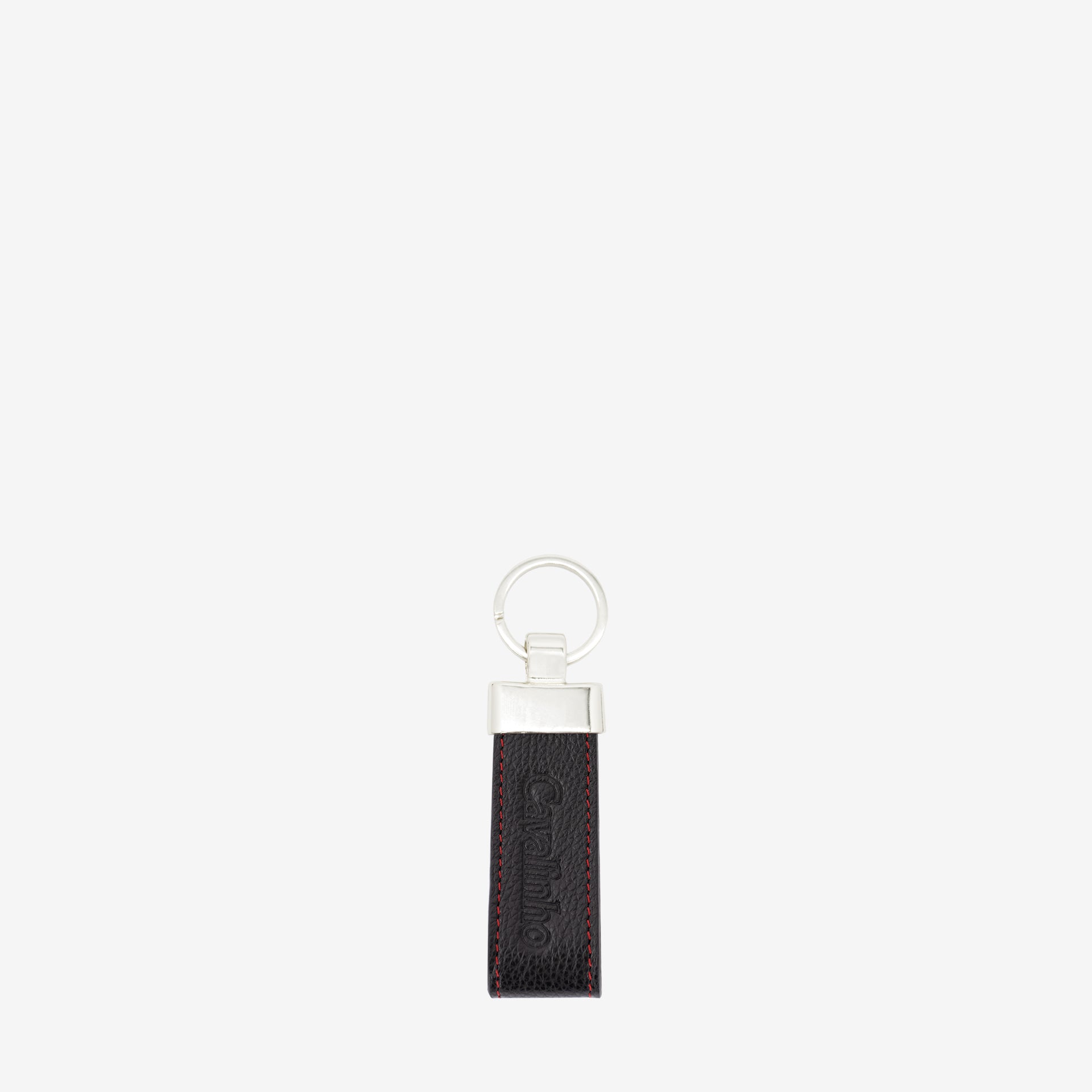 Cavalinho El Estribo Black Leather Keychain SKU 28620591.30 #color_black / red