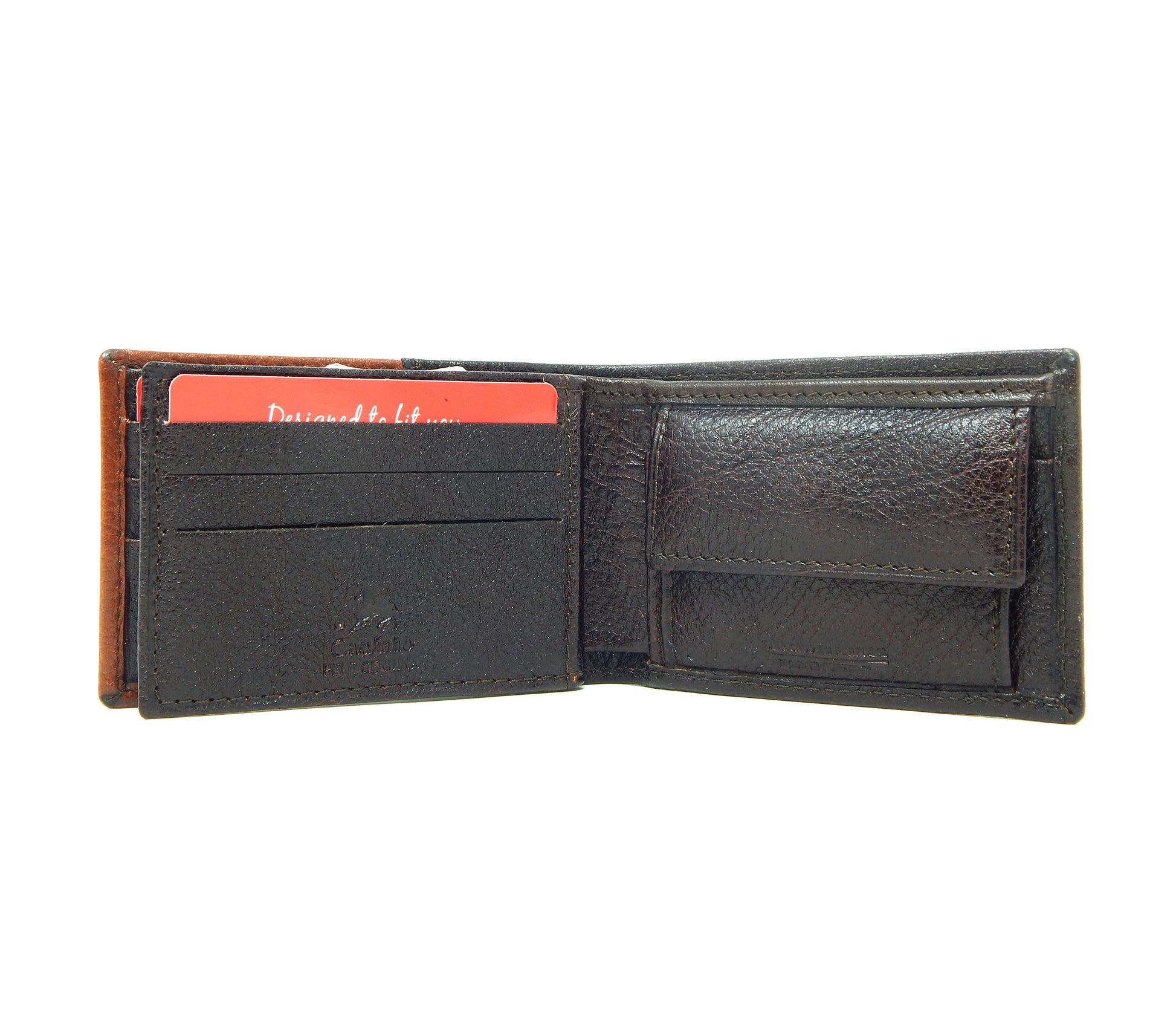 Cavalinho El Cavaleiro Bifold Leather Wallet - DarkBrown / SaddleBrown - 28650585.20.99_4