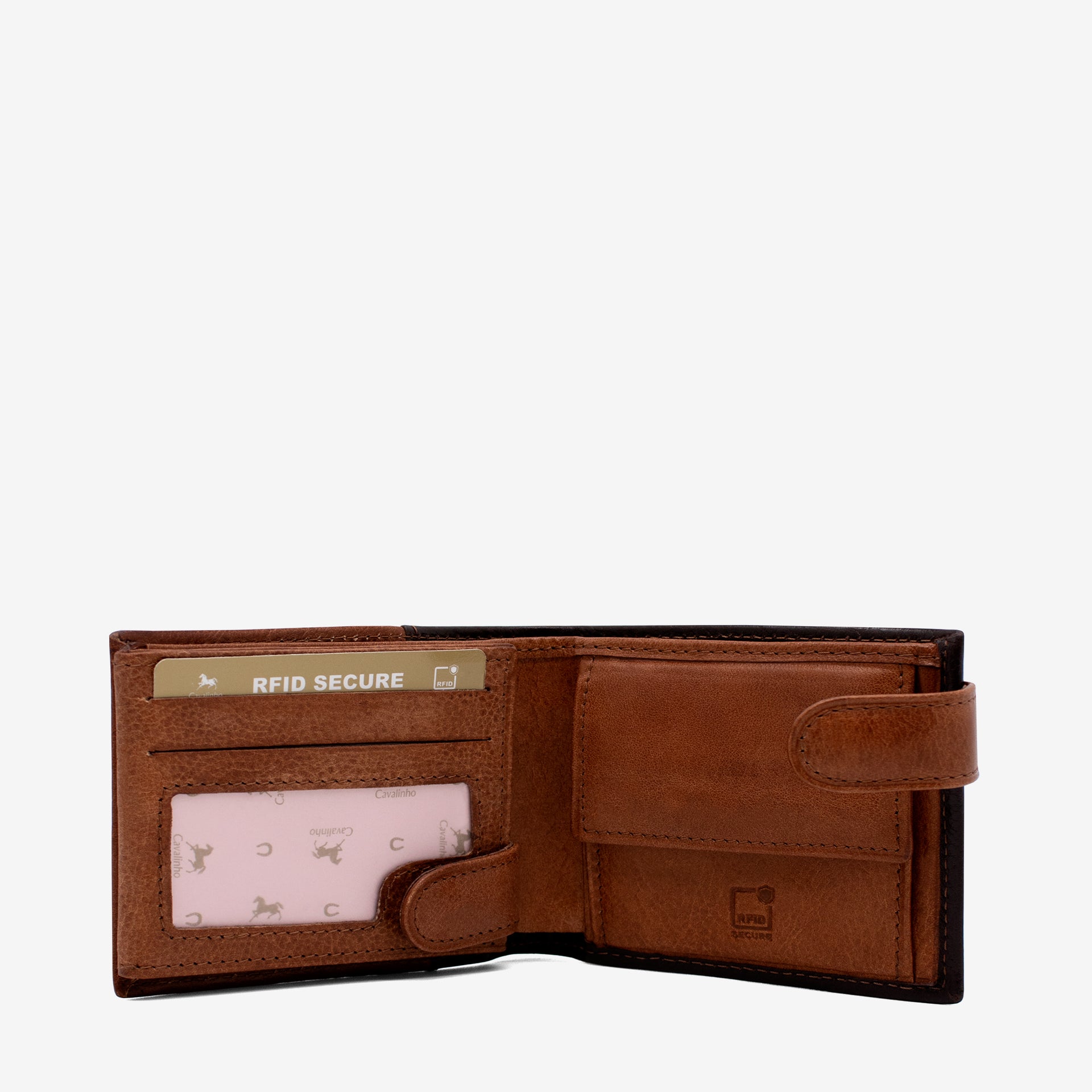Cavalinho El Cavaleiro Trifold Leather Wallet SKU 28650586.20 #color_DarkBrown / SaddleBrown