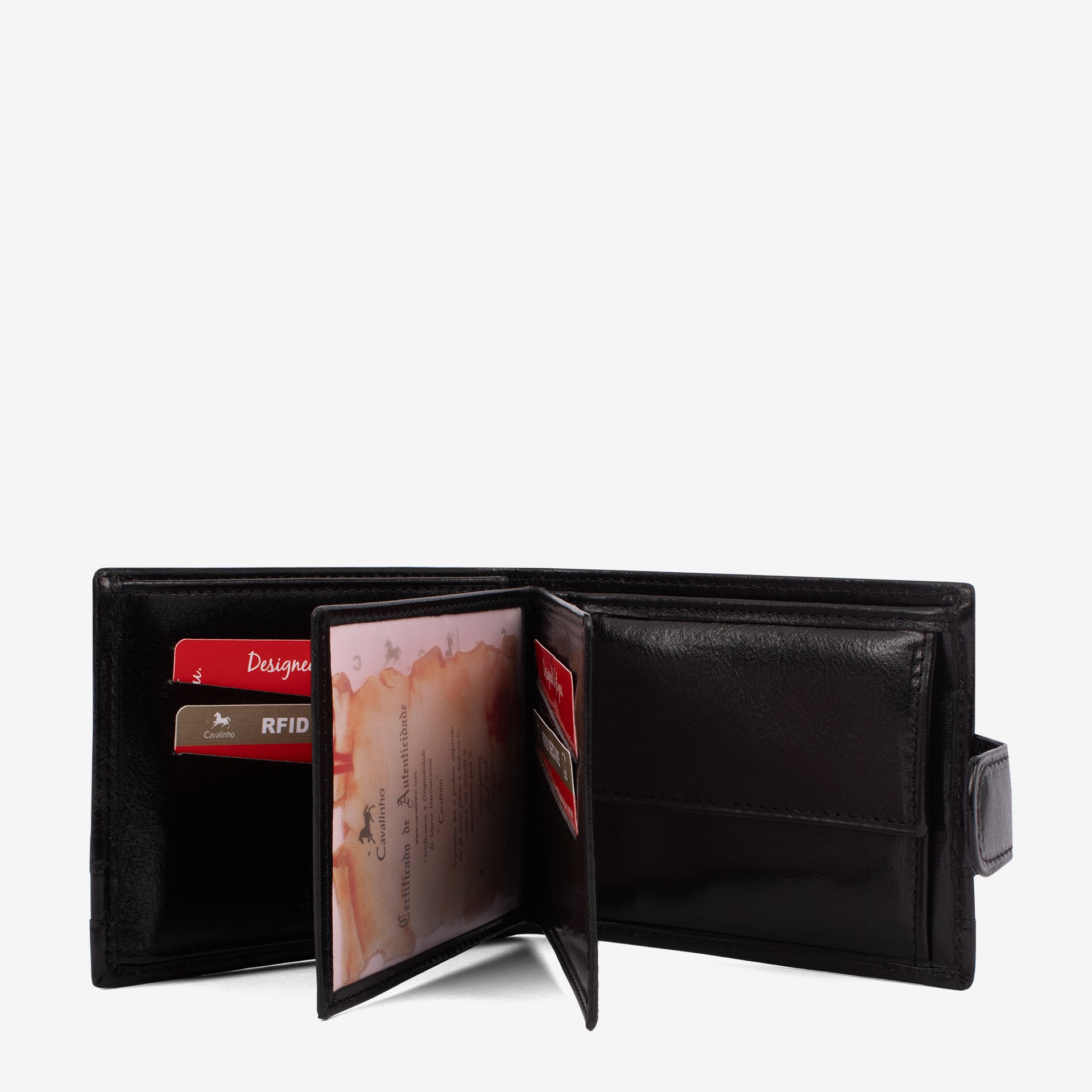 Cavalinho Di Cavallo Trifold Leather Wallet SKU 28660503.01 #color_black