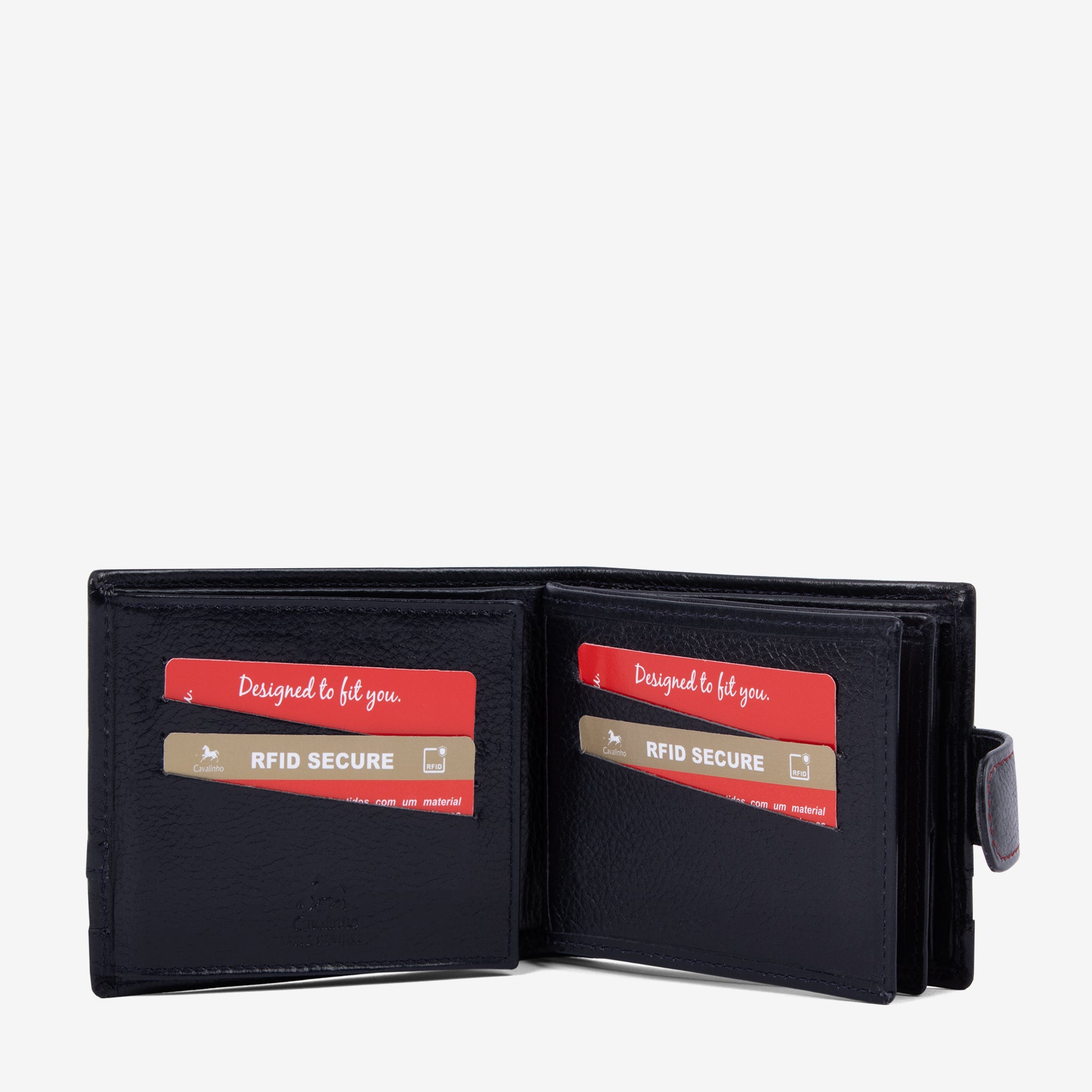 Cavalinho Di Cavallo Trifold Leather Wallet SKU 28660503.03 #color_navy